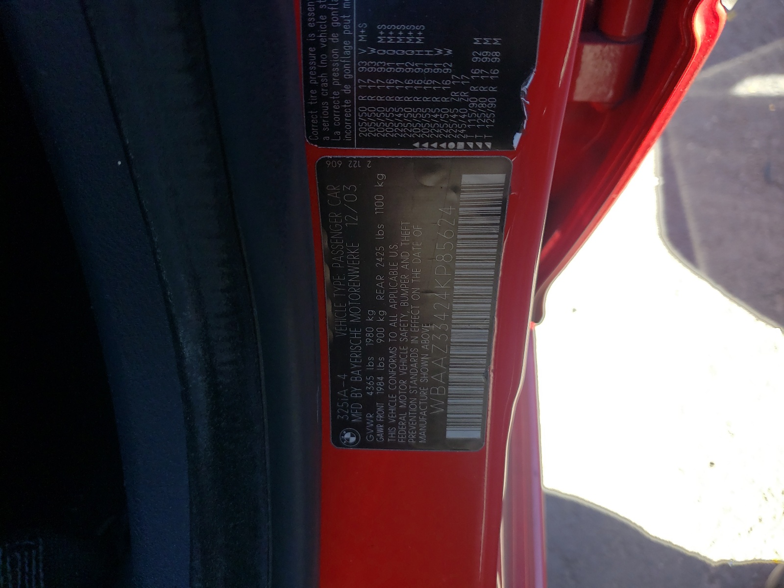 WBAAZ33424KP85624 2004 BMW 325 Is Sulev