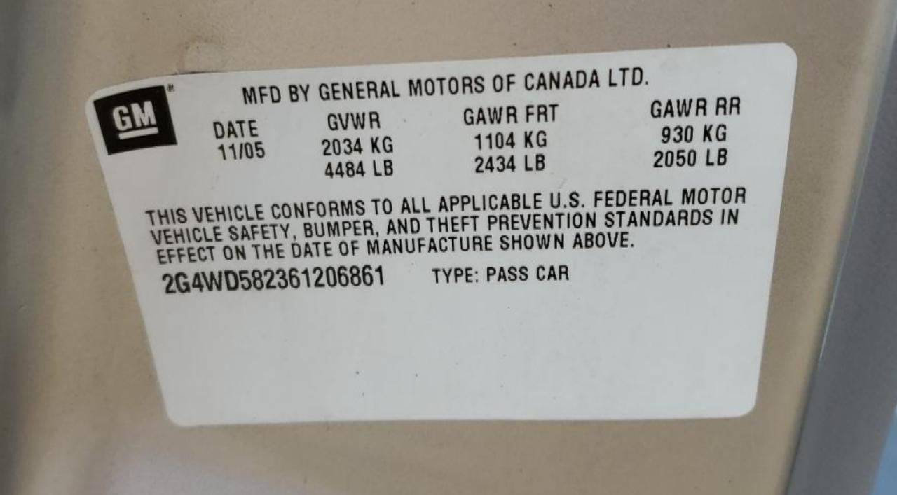 2006 Buick Lacrosse Cxl VIN: 2G4WD582361206861 Lot: 62999484