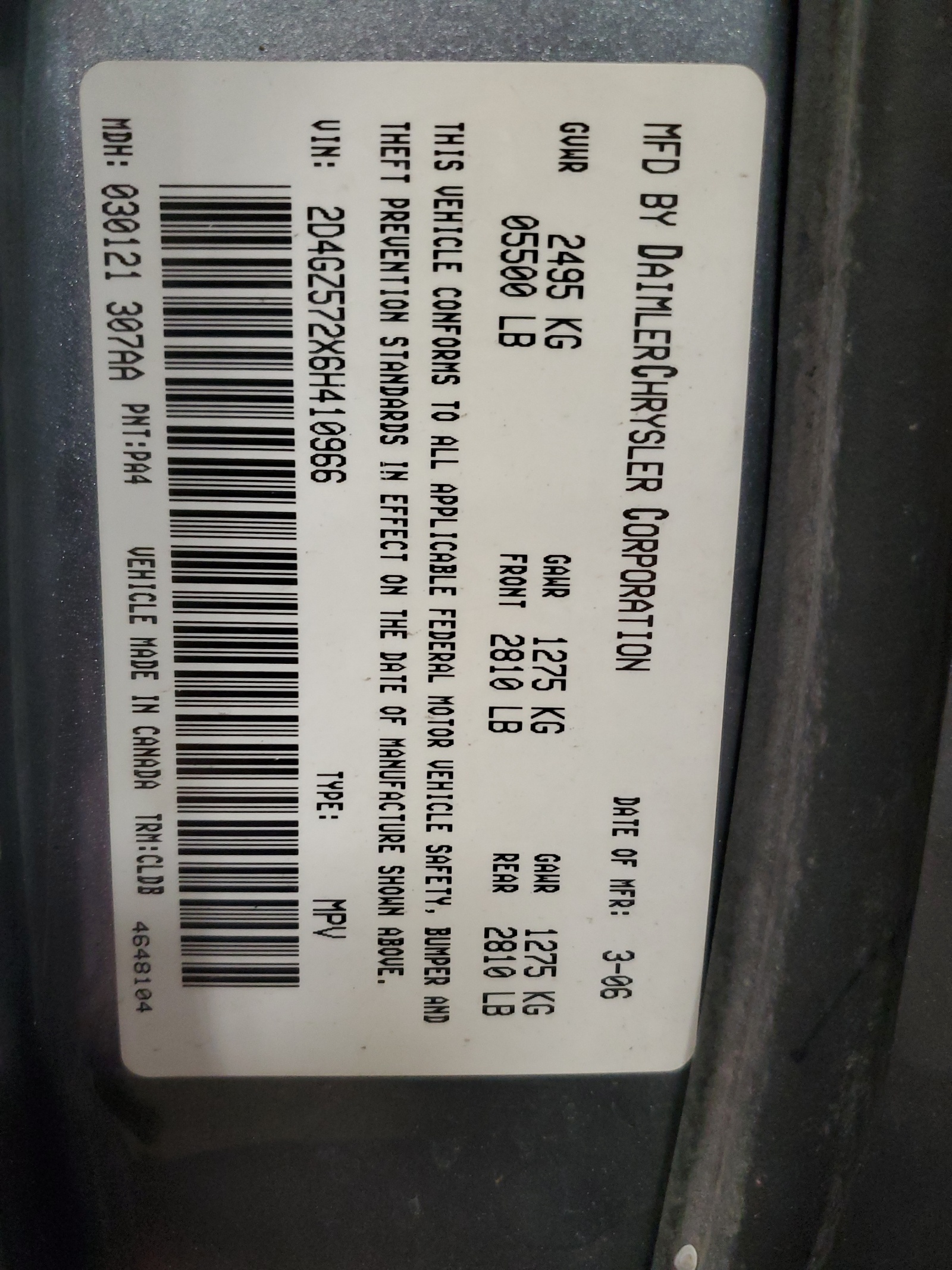 2D4GZ572X6H410966 2006 Dodge Magnum R/T