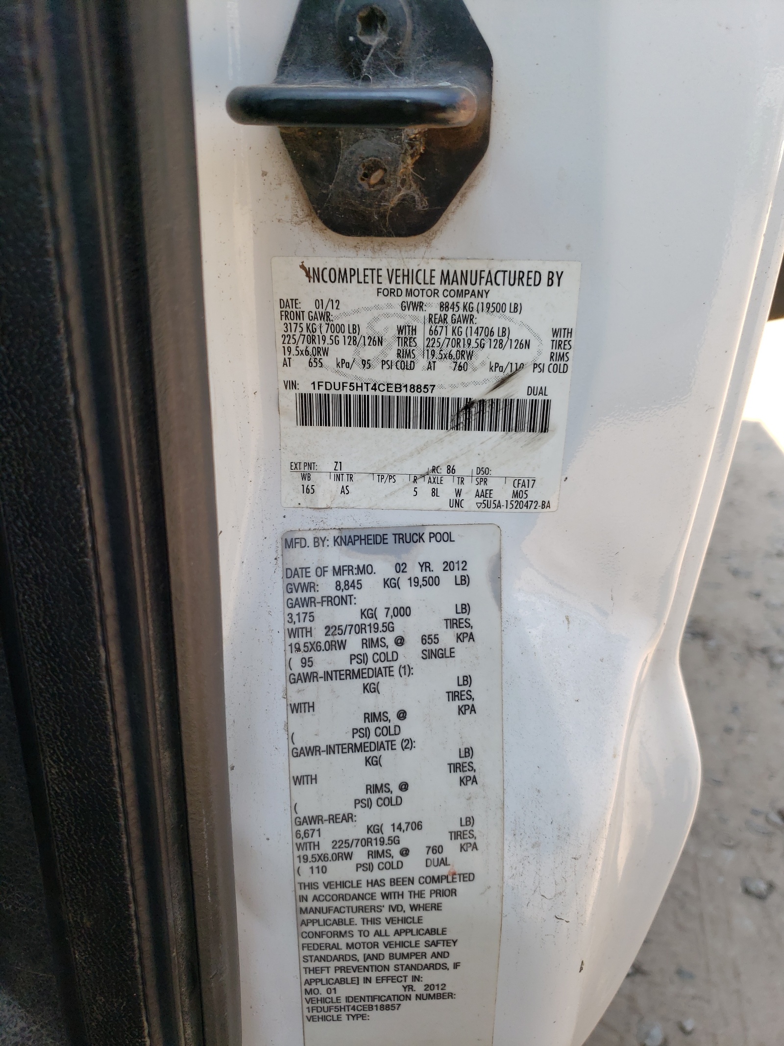 1FDUF5HT4CEB18857 2012 Ford F550 Super Duty