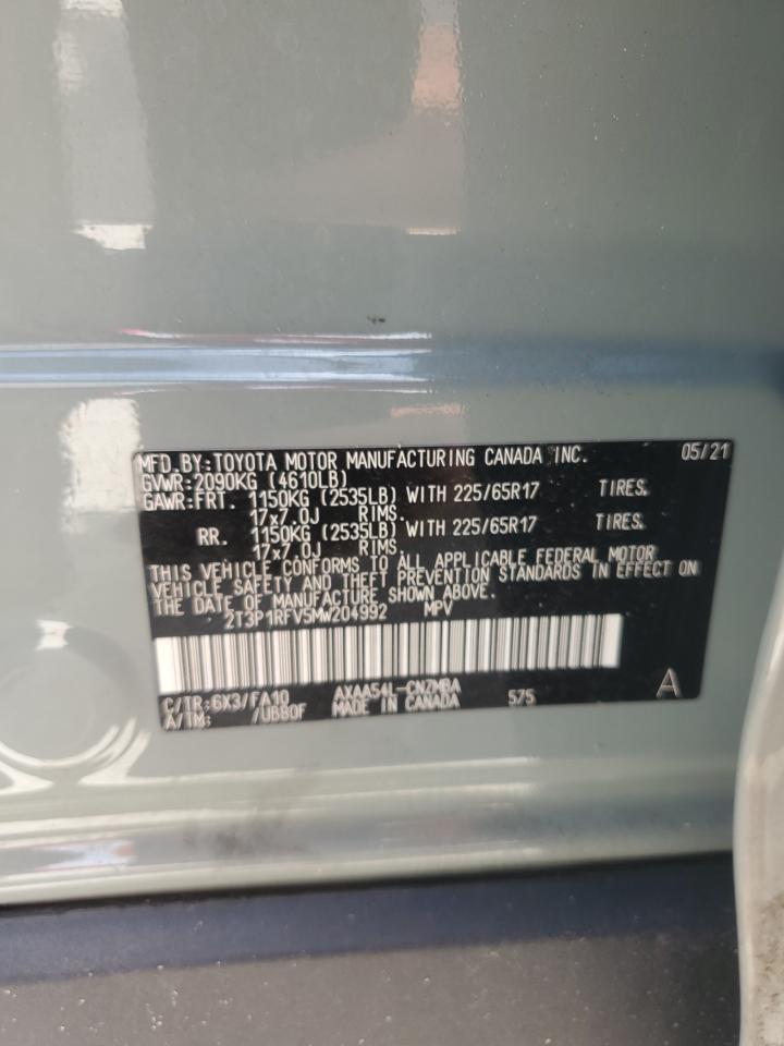 2021 Toyota Rav4 Xle VIN: 2T3P1RFV5MW204992 Lot: 64868954