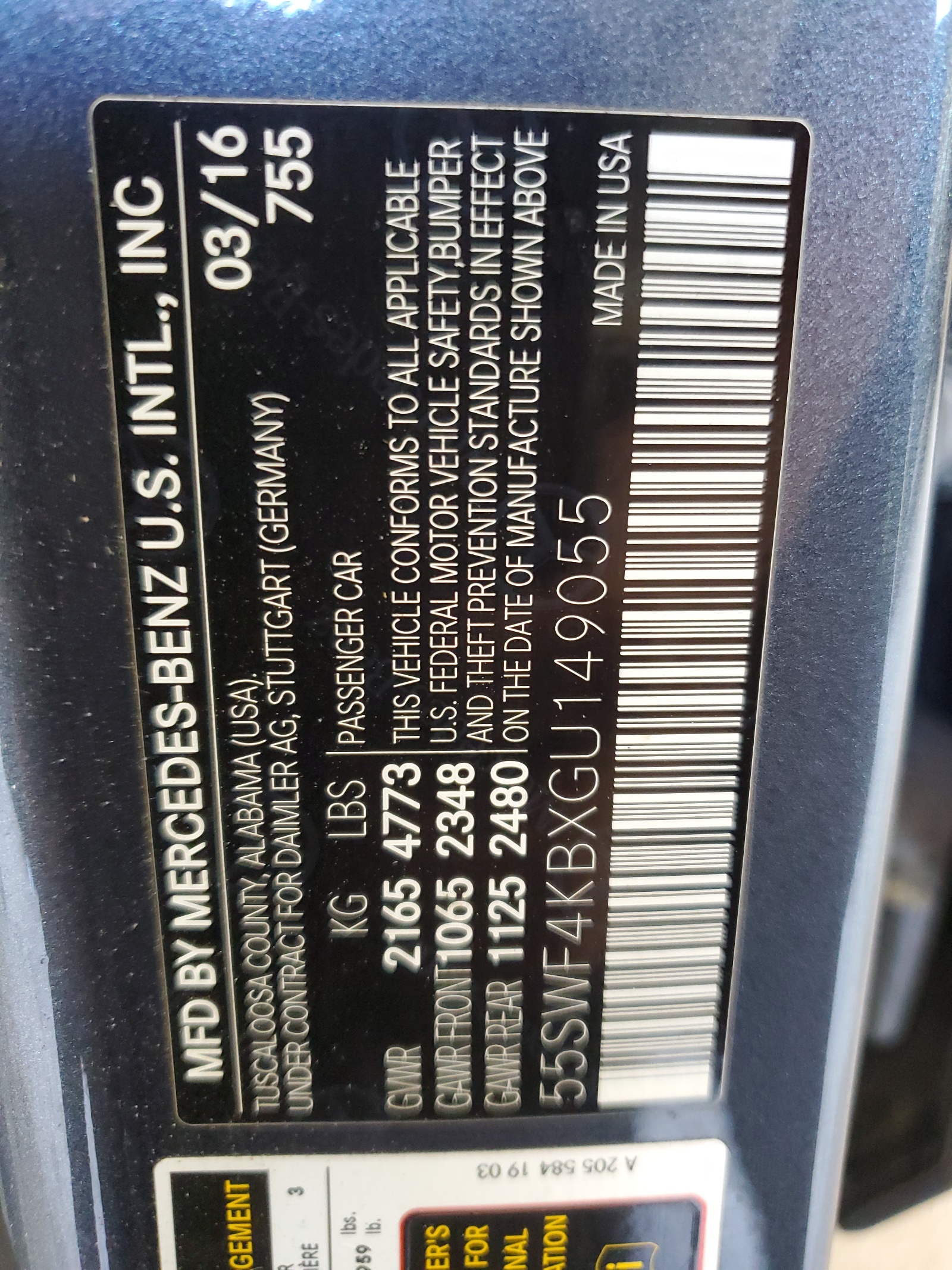 55SWF4KBXGU149055 2016 Mercedes-Benz C 300 4Matic