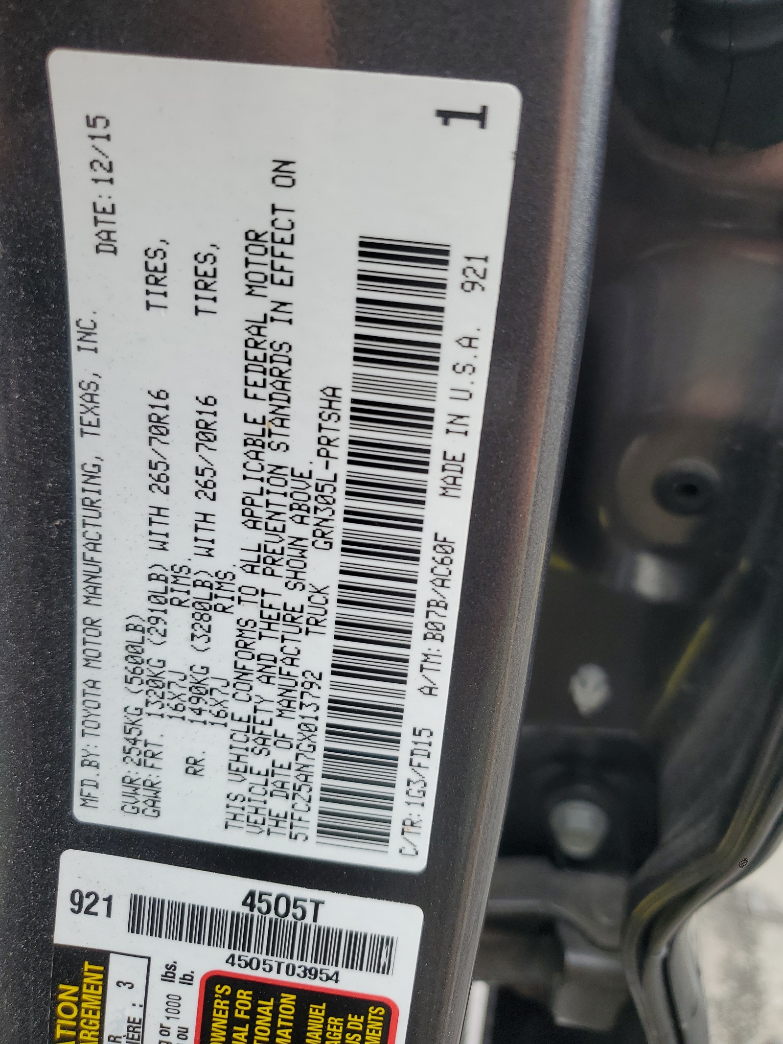 5TFCZ5AN7GX013792 2016 Toyota Tacoma Double Cab