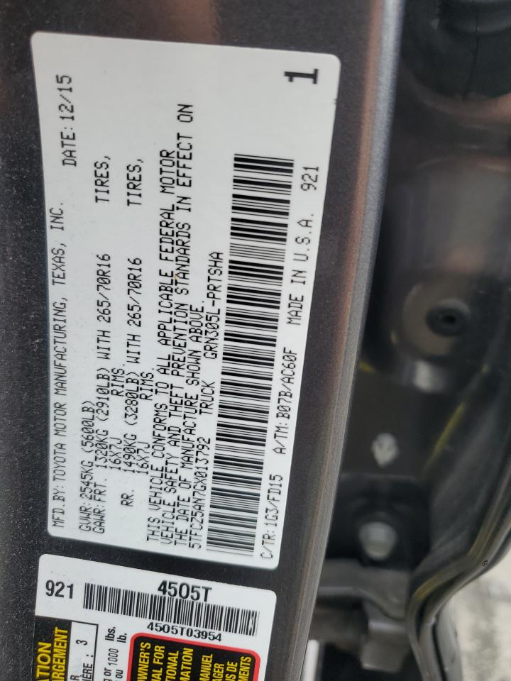 2016 Toyota Tacoma Double Cab VIN: 5TFCZ5AN7GX013792 Lot: 64403284