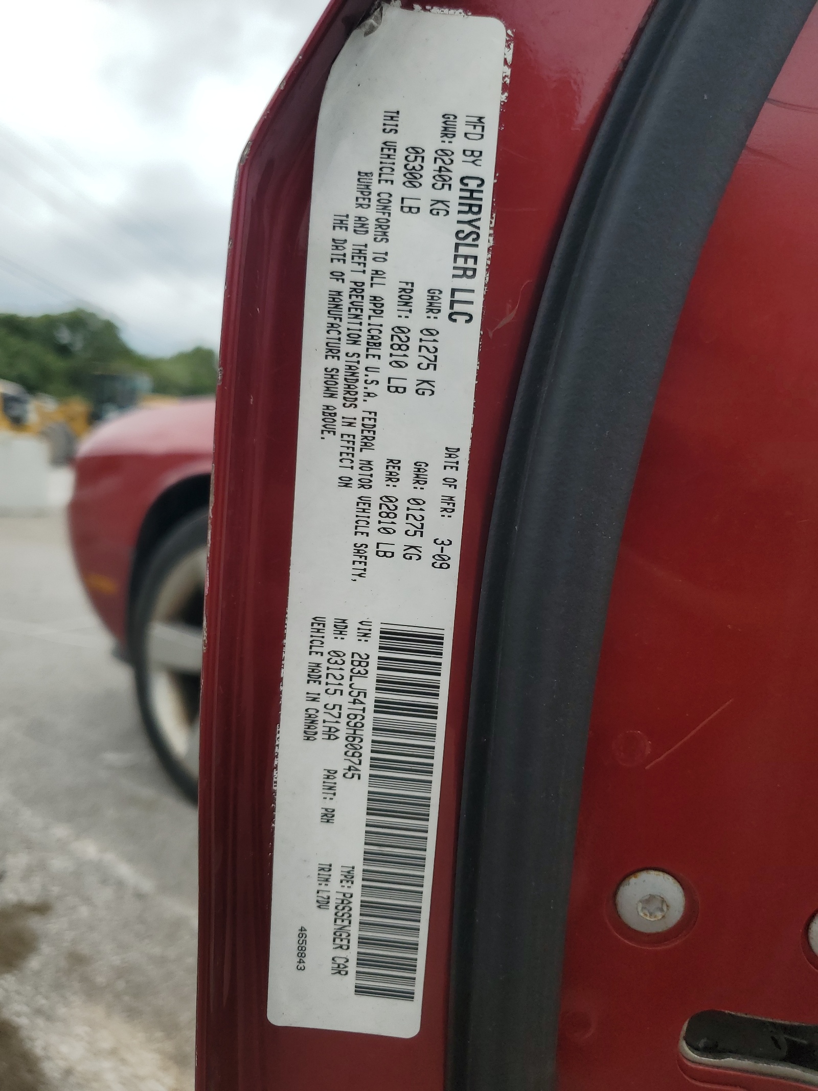 2B3LJ54T69H609745 2009 Dodge Challenger R/T