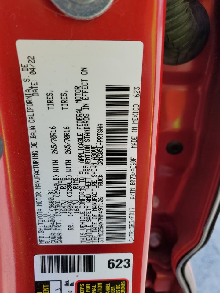 2022 Toyota Tacoma Double Cab VIN: 3TMCZ5AN7NM497126 Lot: 64904514