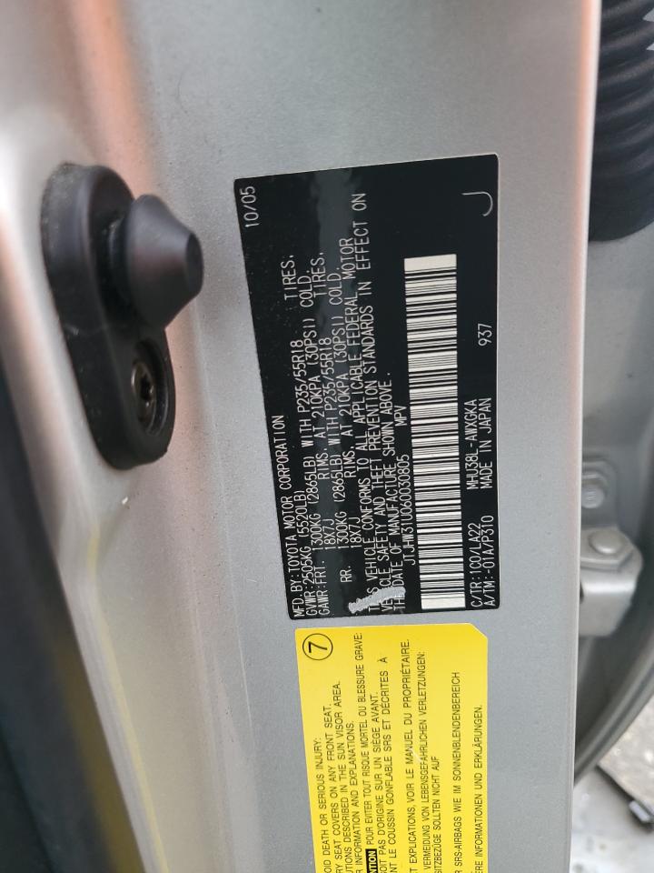 2006 Lexus Rx 400 VIN: JTJHW31U060030805 Lot: 65460404