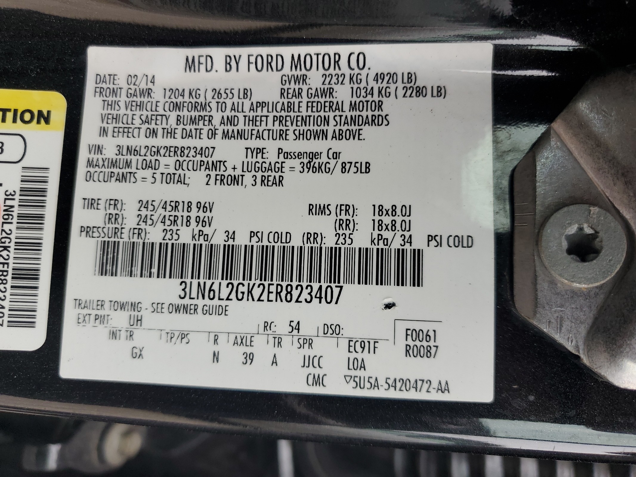 3LN6L2GK2ER823407 2014 Lincoln Mkz