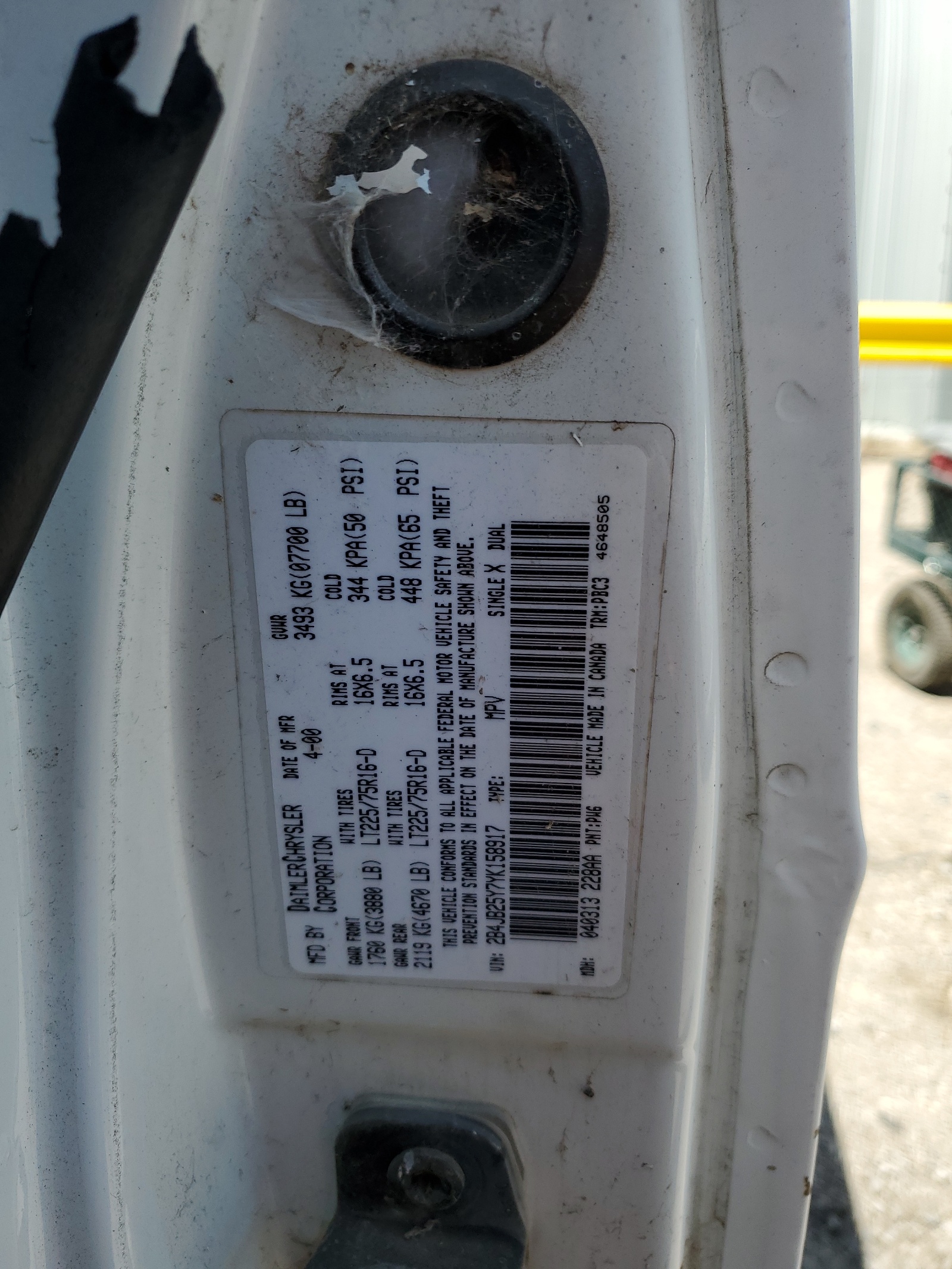 2B4JB25Y7YK158917 2000 Dodge Ram Wagon B2500