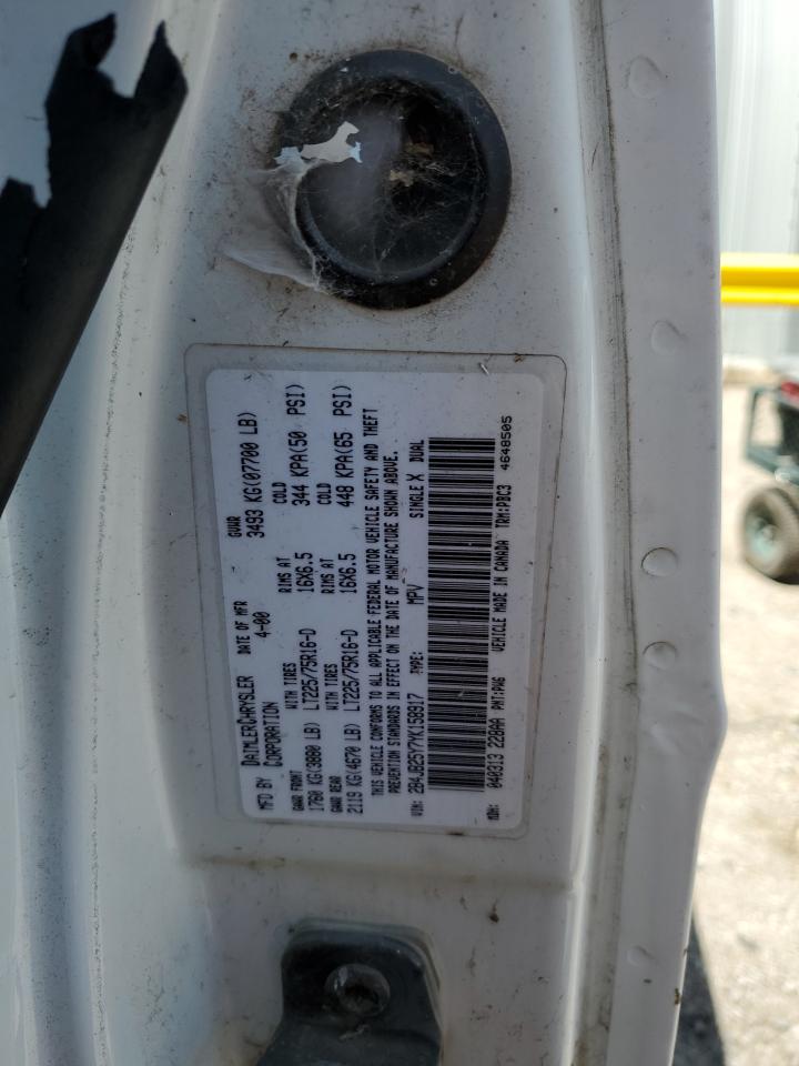 2000 Dodge Ram Wagon B2500 VIN: 2B4JB25Y7YK158917 Lot: 60315114