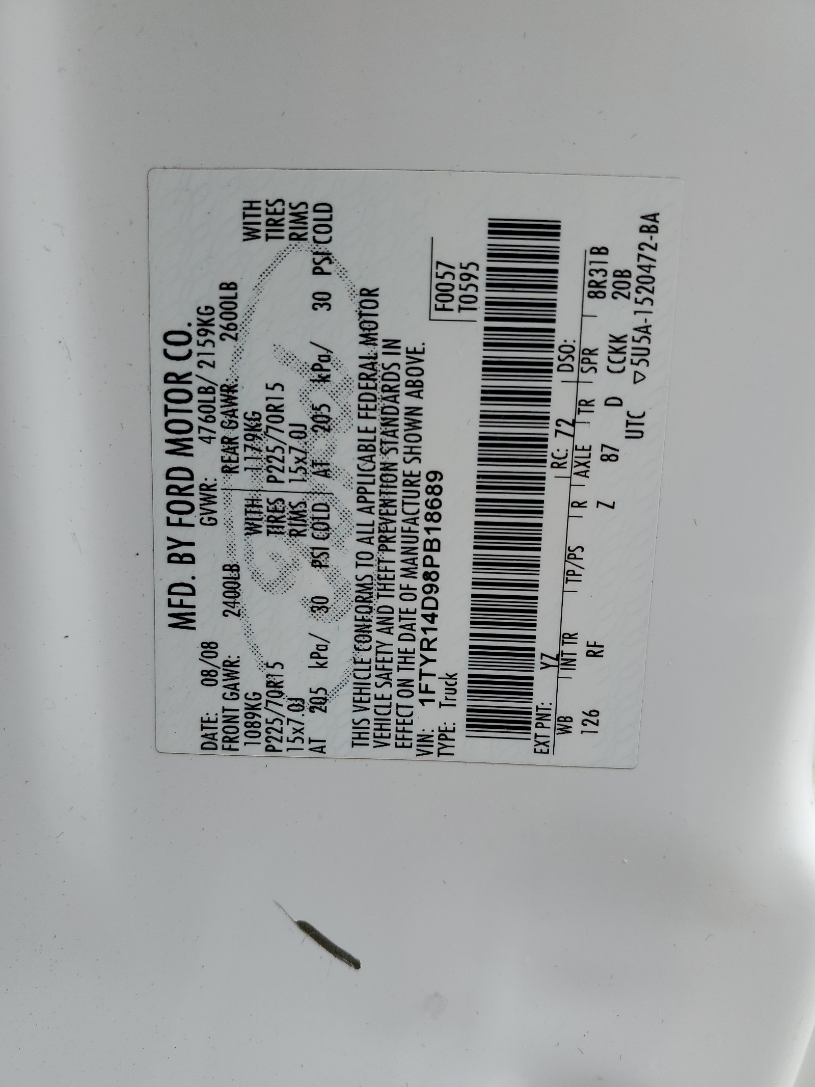 1FTYR14D98PB18689 2008 Ford Ranger Super Cab