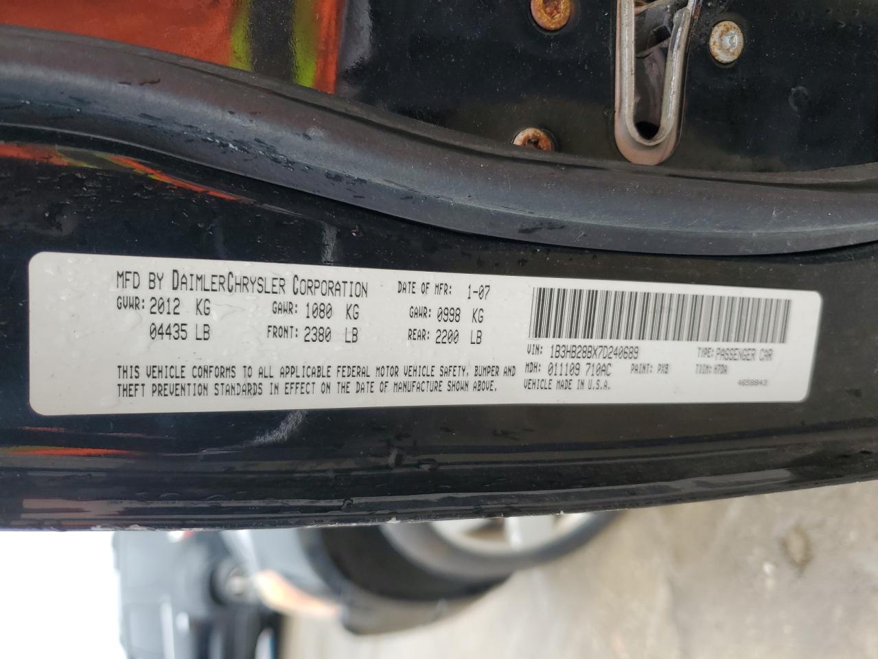 1B3HB28BX7D240689 2007 Dodge Caliber