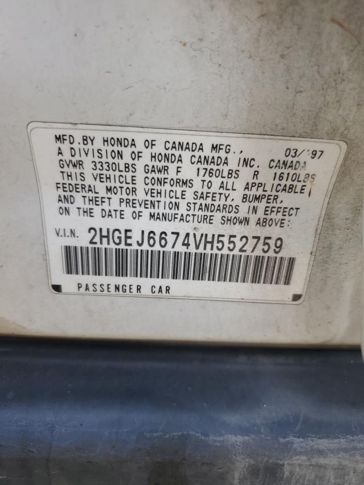 2HGEJ6674VH552759 1997 Honda Civic Lx