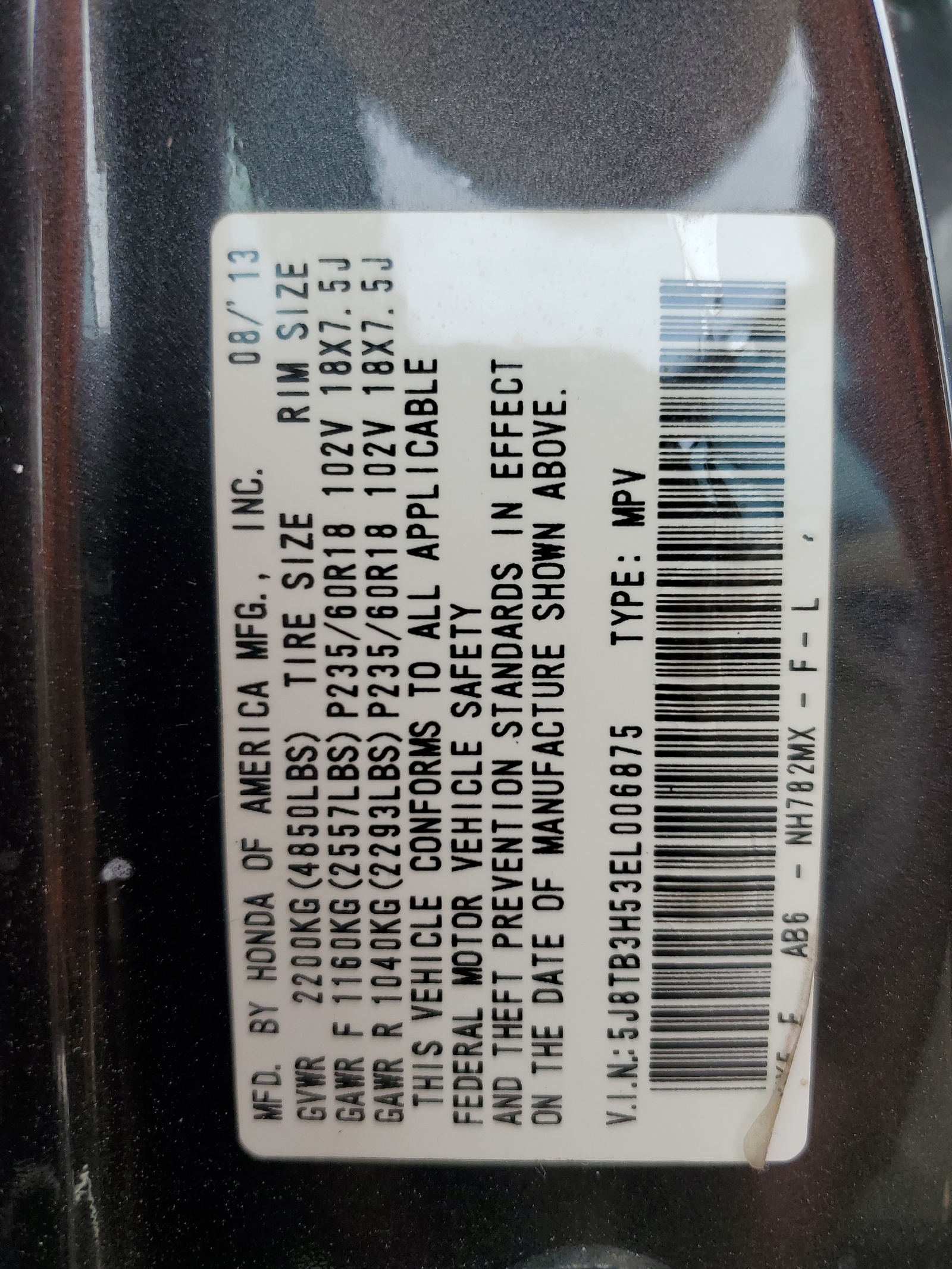 5J8TB3H53EL006875 2014 Acura Rdx Technology