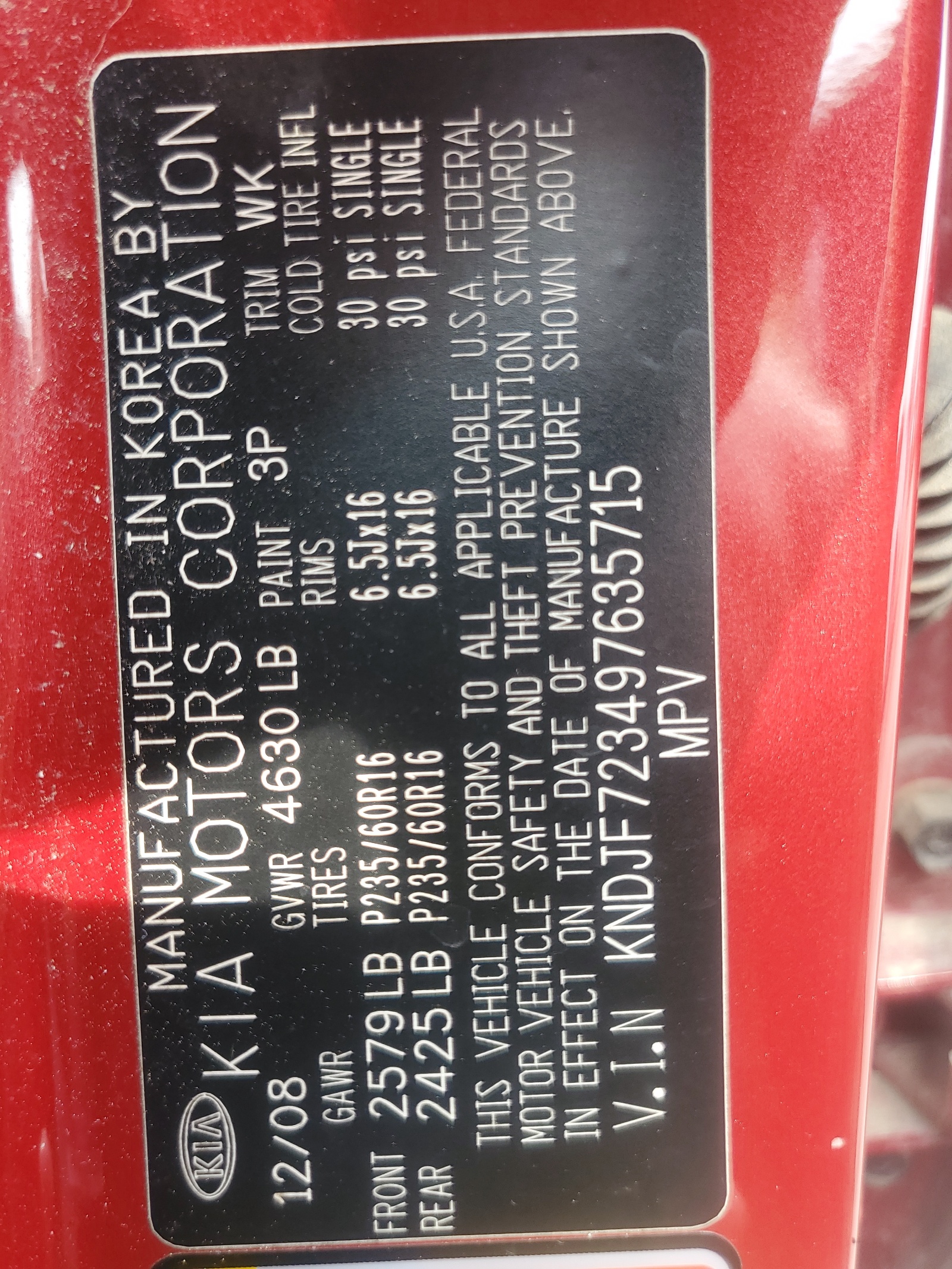 KNDJF723497635715 2009 Kia Sportage Lx