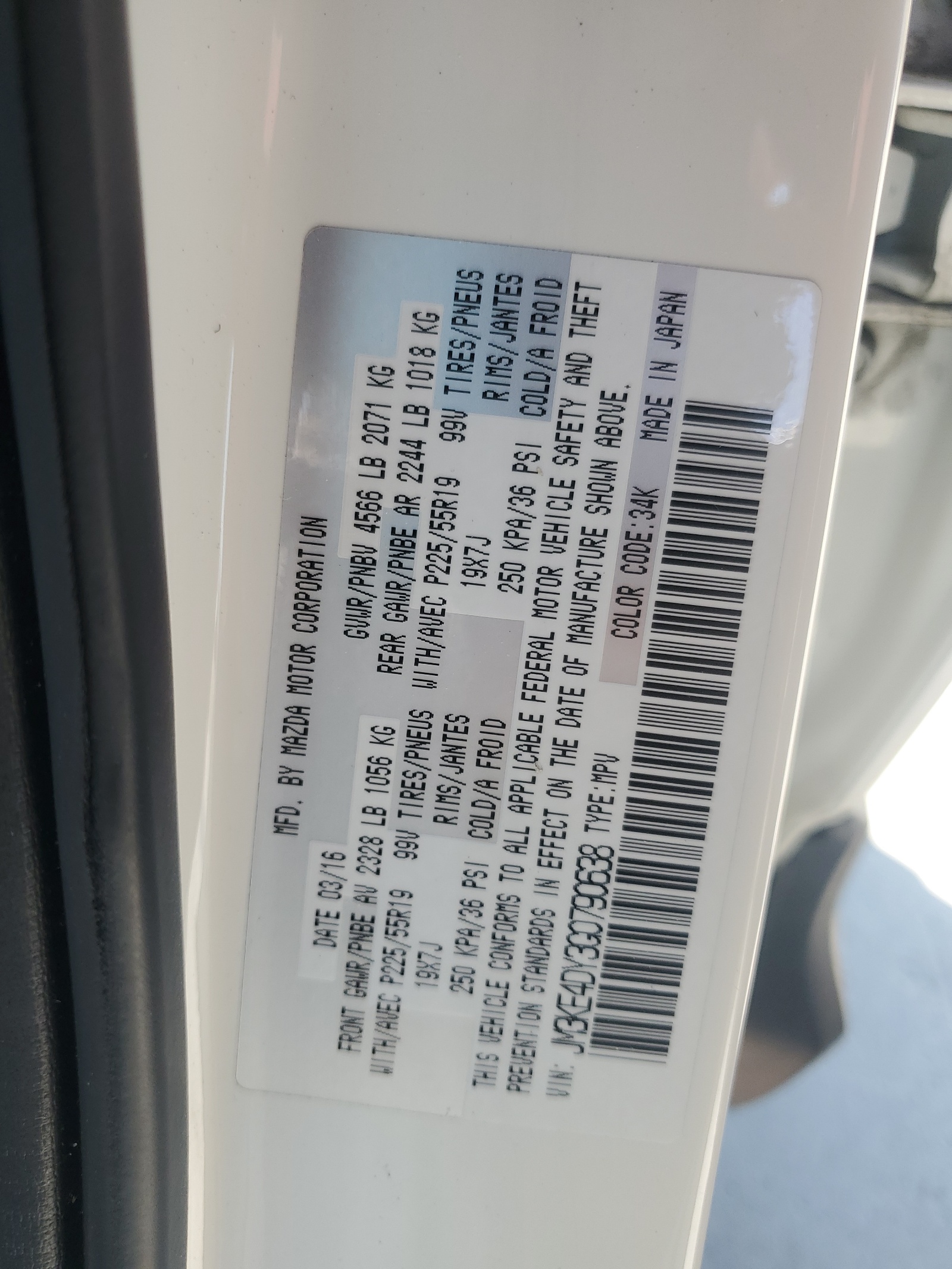 JM3KE4DY3G0790638 2016 Mazda Cx-5 Gt