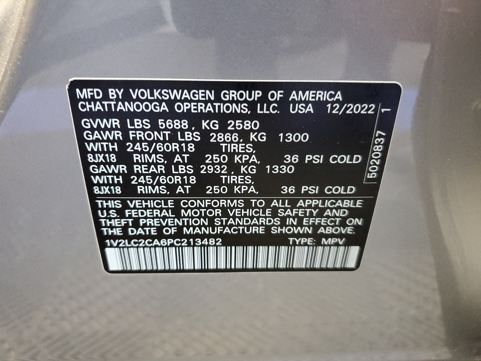 1V2LC2CA6PC213482 2023 Volkswagen Atlas Cross Sport Se