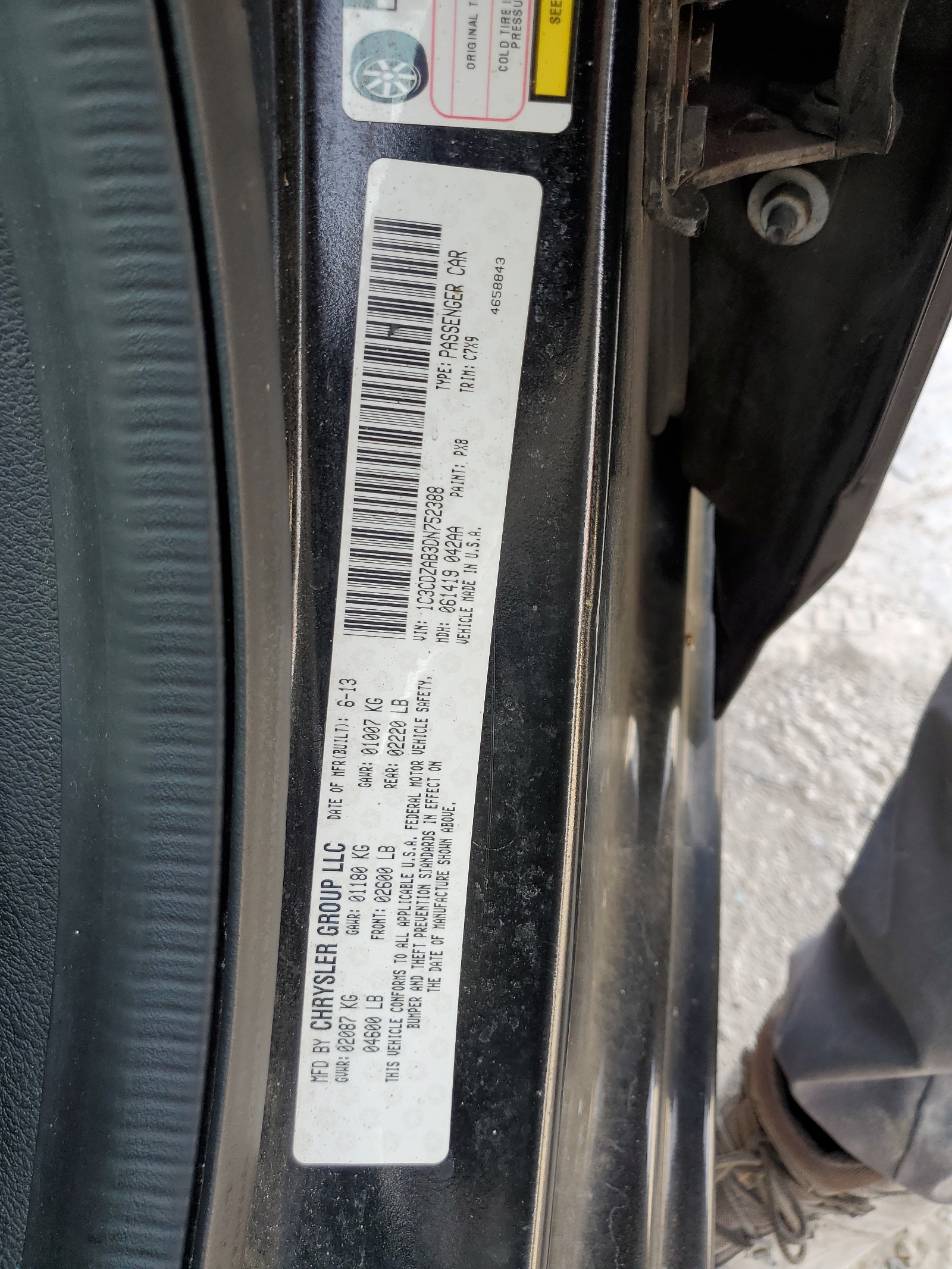 1C3CDZAB3DN752388 2013 Dodge Avenger Se