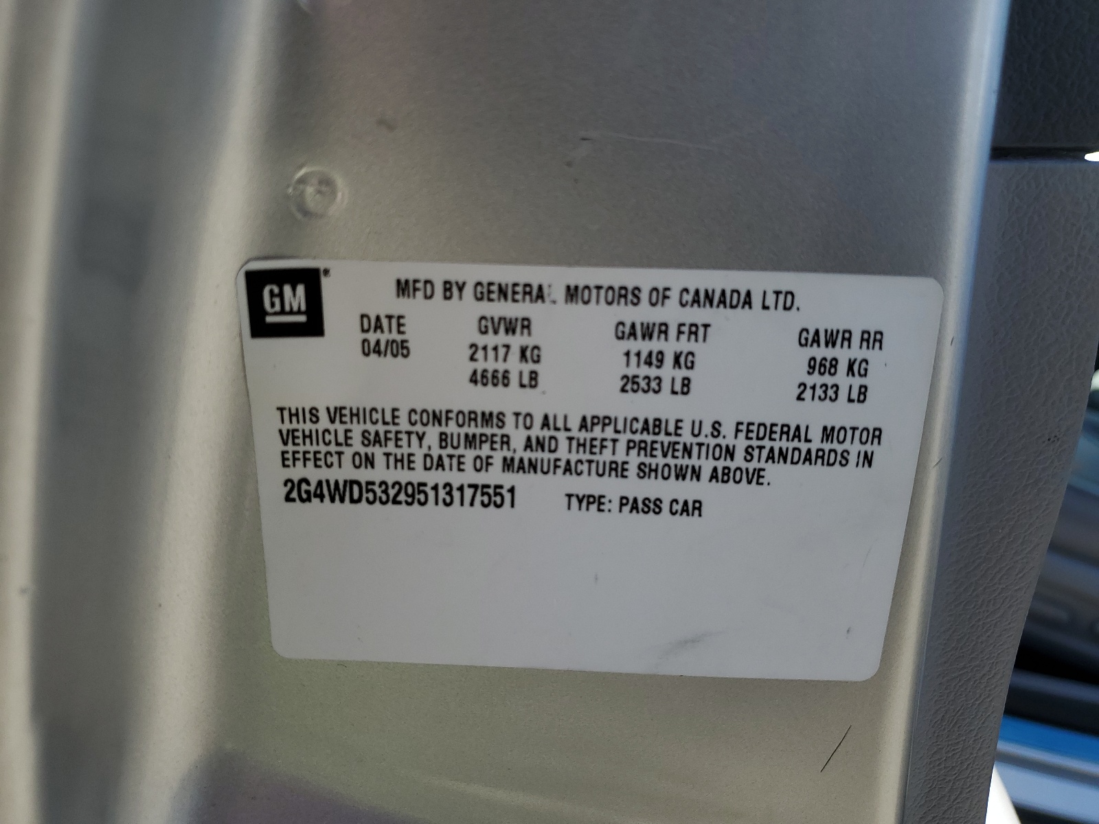 2G4WD532951317551 2005 Buick Lacrosse Cxl