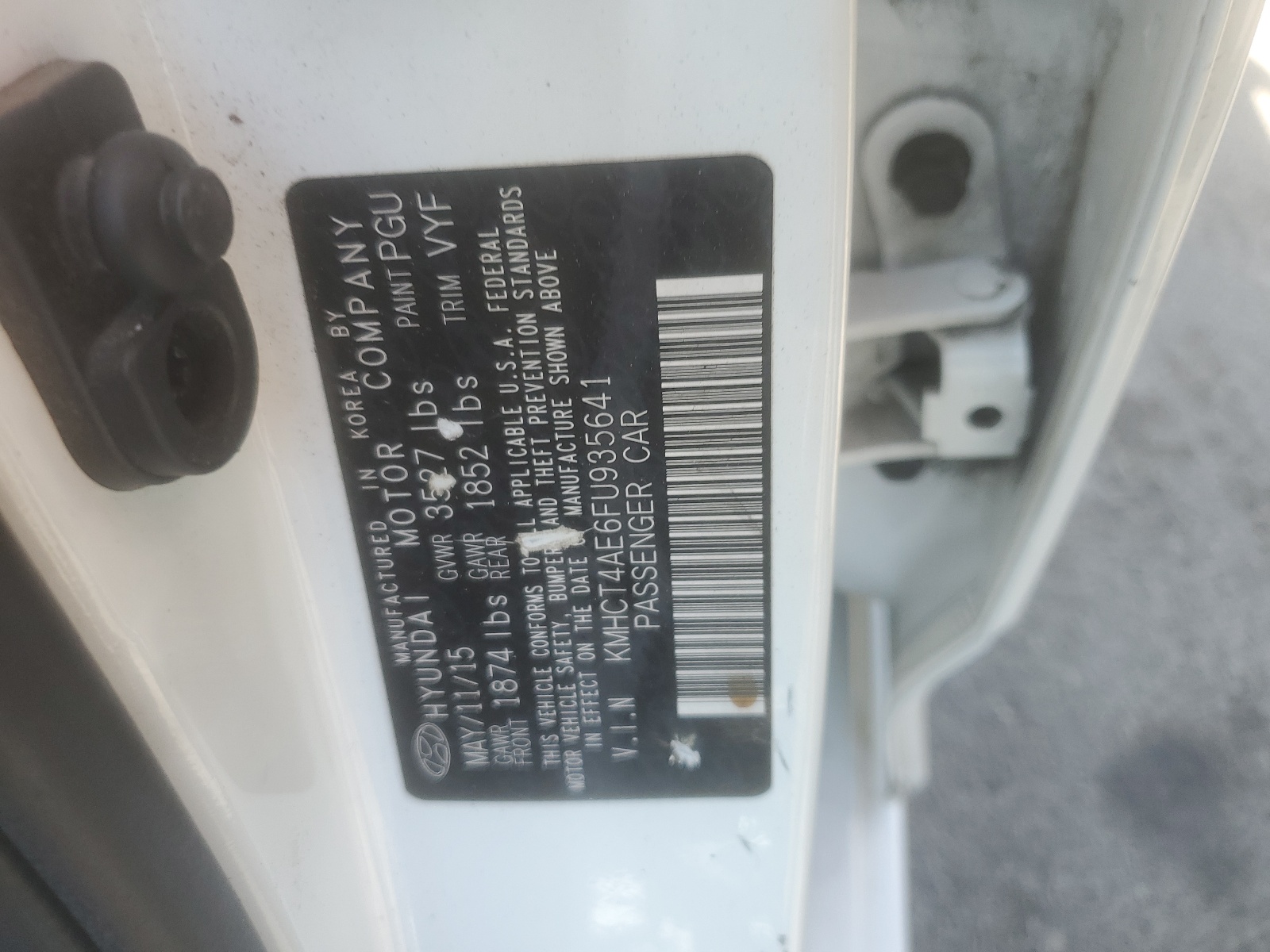 KMHCT4AE6FU935641 2015 Hyundai Accent Gls