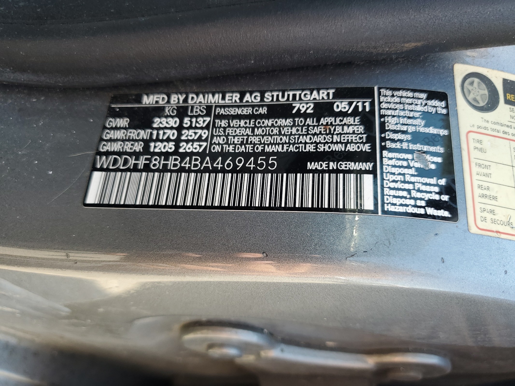 WDDHF8HB4BA469455 2011 Mercedes-Benz E 350 4Matic