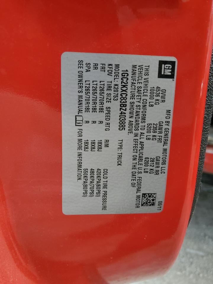 2011 Chevrolet Silverado K2500 Heavy Duty Lt VIN: 1GC2KXC83BZ403885 Lot: 63400844