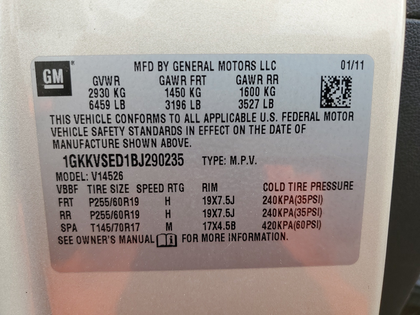 1GKKVSED1BJ290235 2011 GMC Acadia Slt-2