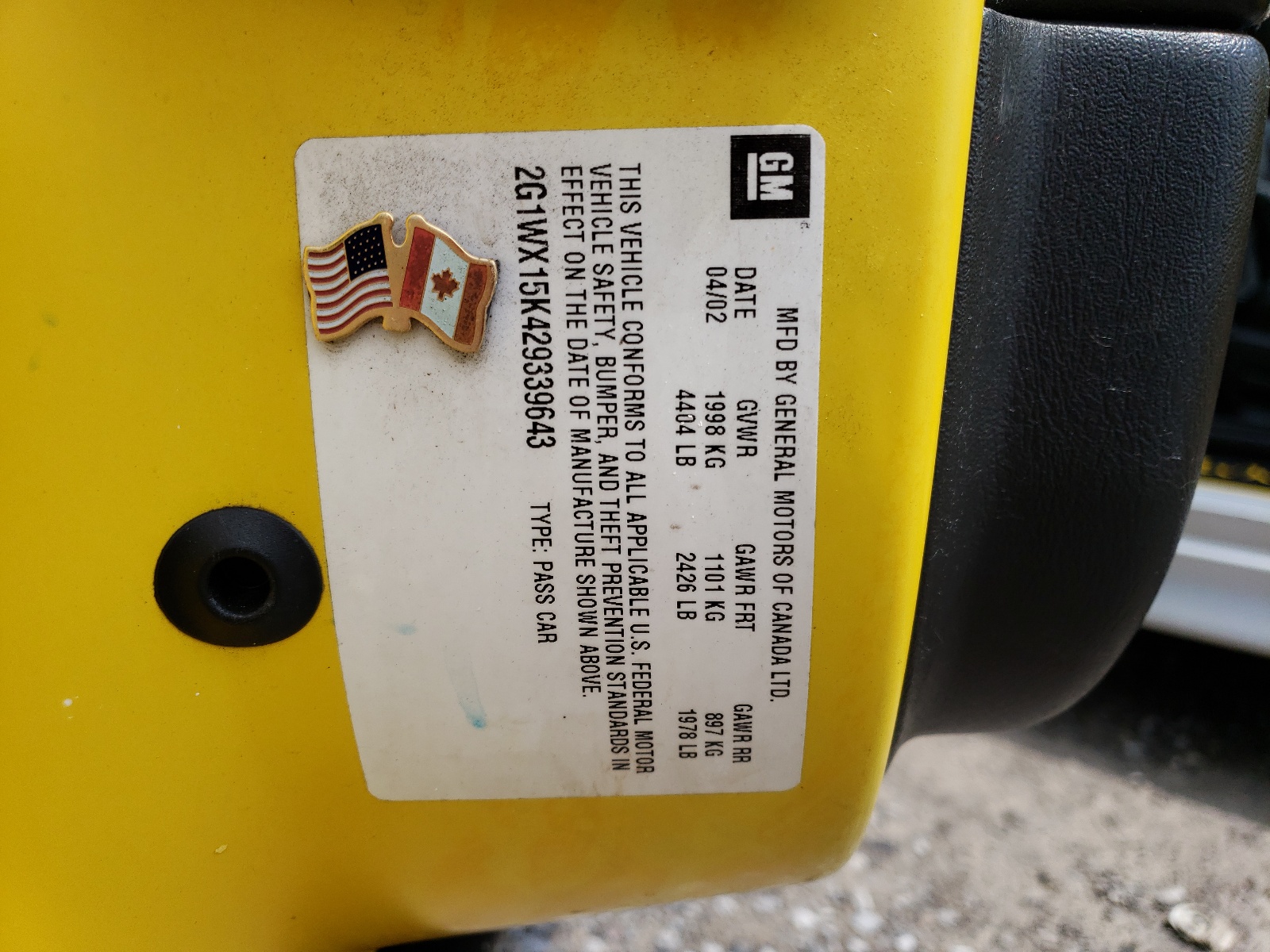 2G1WX15K429339643 2002 Chevrolet Monte Carlo Ss