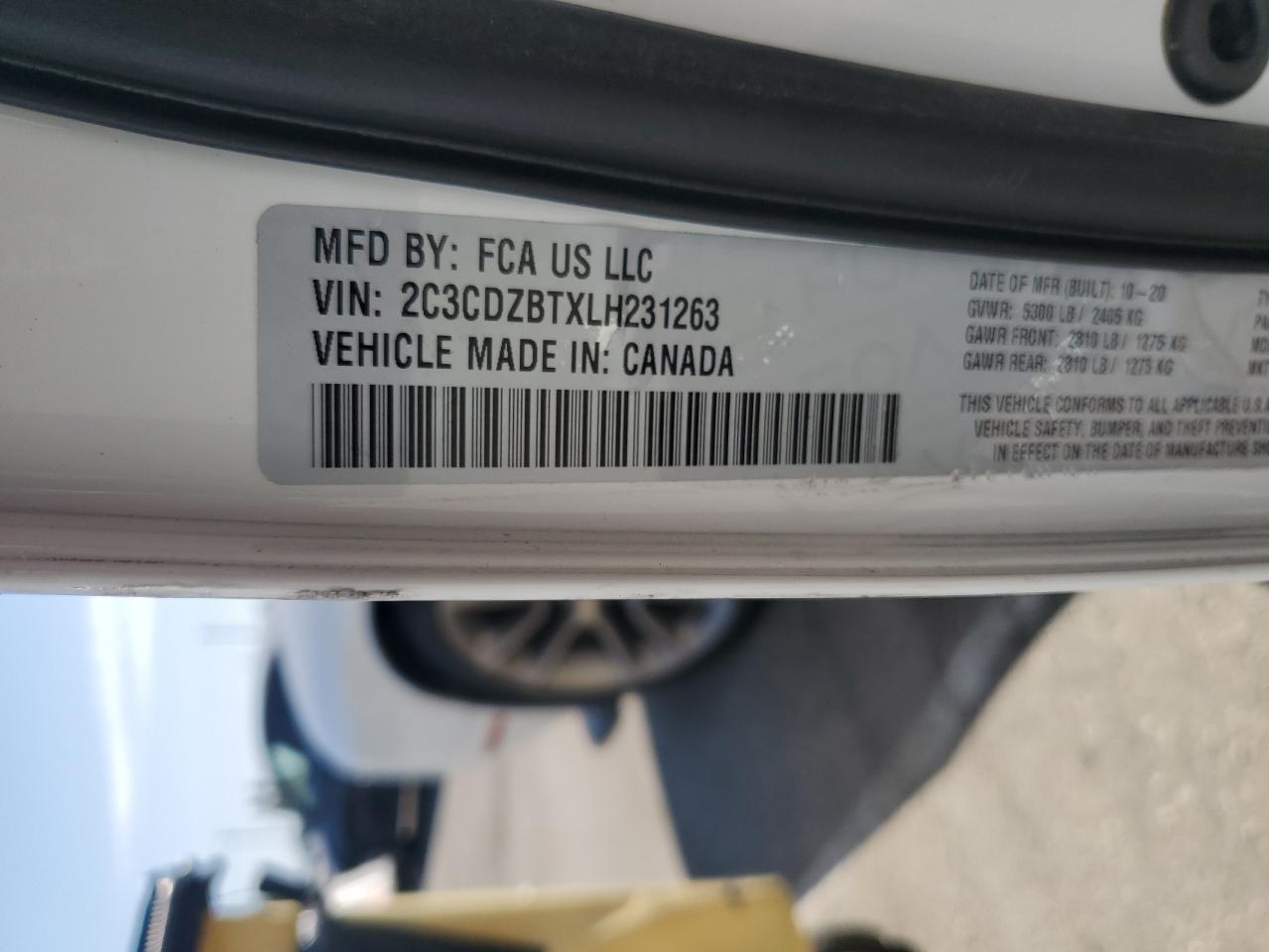 2020 Dodge Challenger R/T VIN: 2C3CDZBTXLH231263 Lot: 63454604