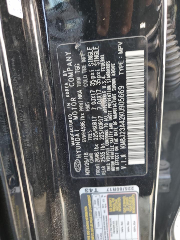 2019 Hyundai Tucson Se VIN: KM8J23A42KU905669 Lot: 64893104