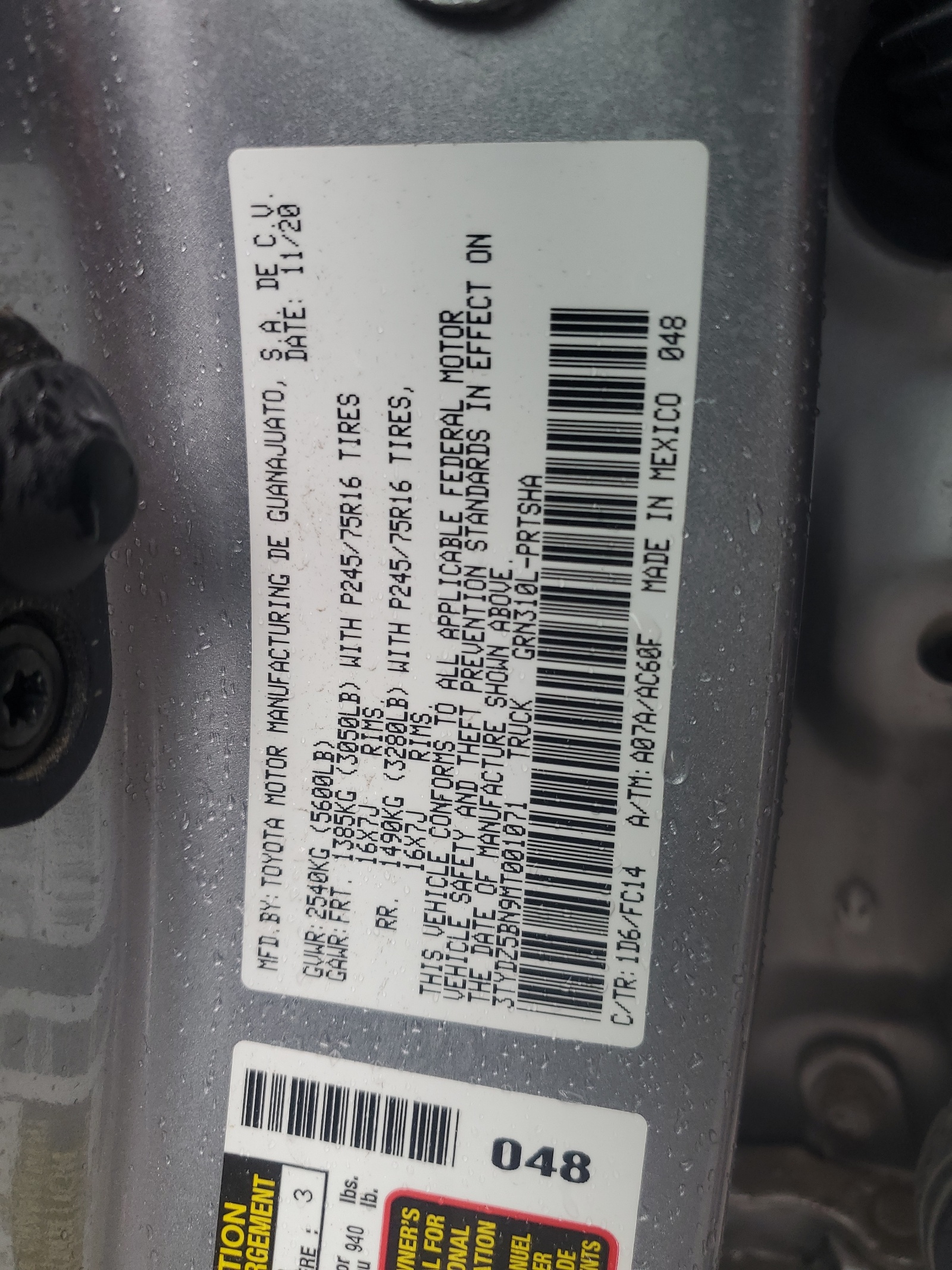 3TYDZ5BN9MT001071 2021 Toyota Tacoma Double Cab