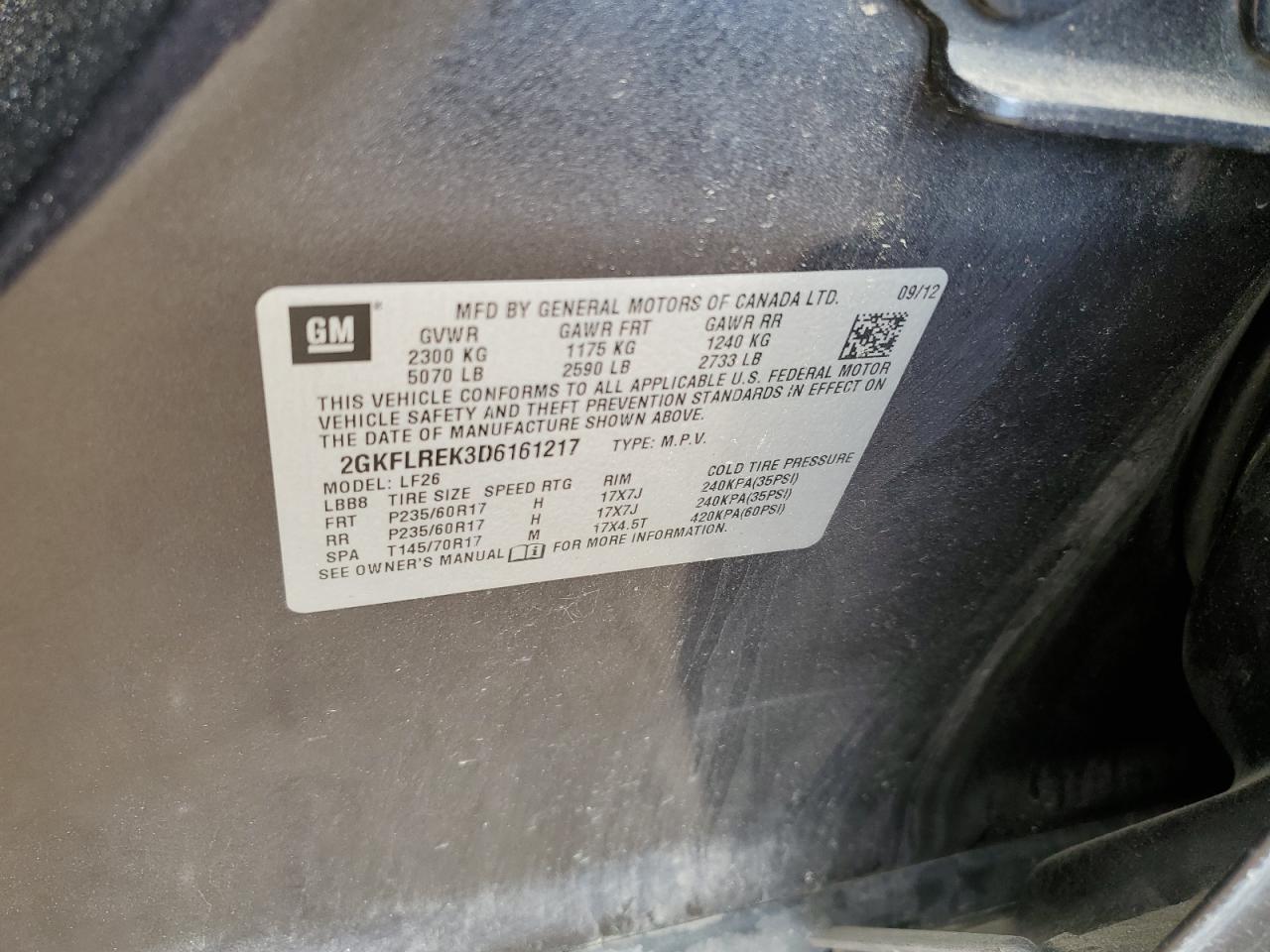 2013 GMC Terrain Sle VIN: 2GKFLREK3D6161217 Lot: 62555354