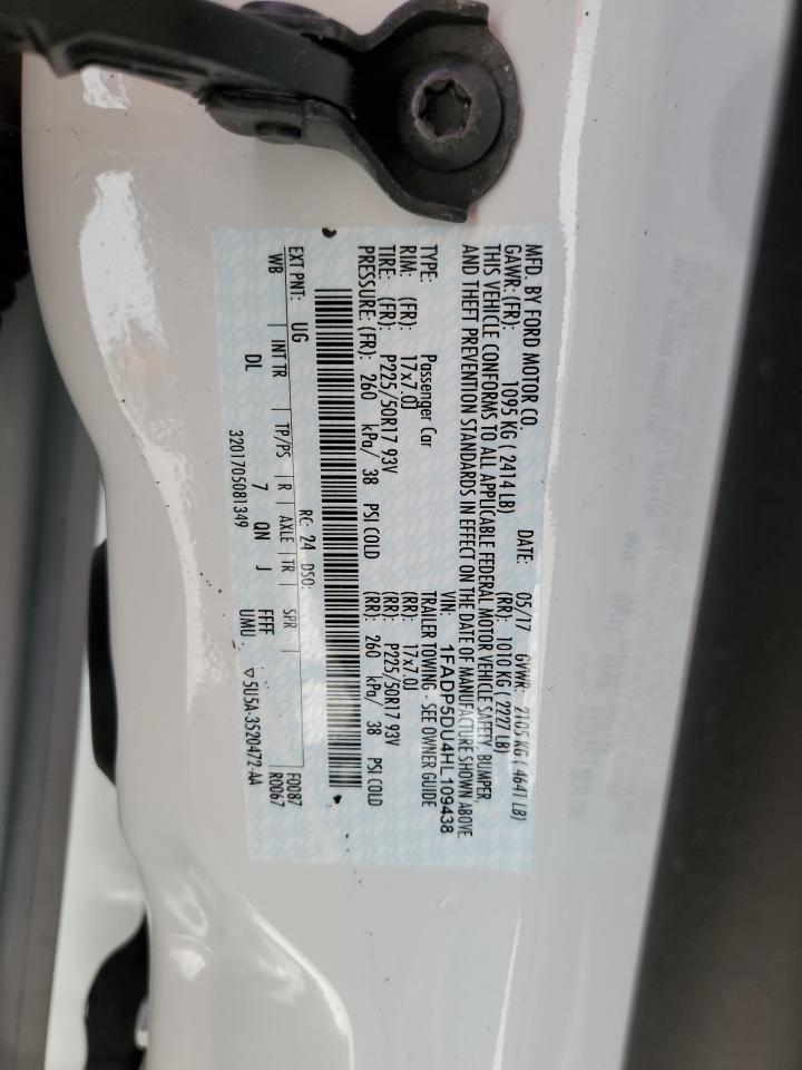 2017 Ford C-Max Titanium VIN: 1FADP5DU4HL109438 Lot: 63075994