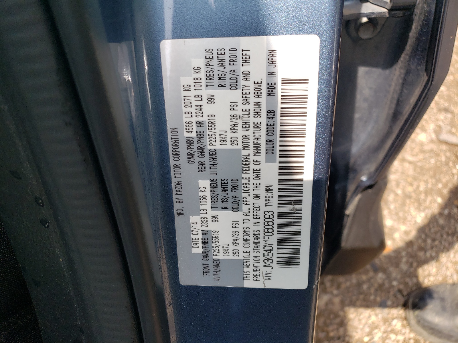 JM3KE4DY1F0505093 2015 Mazda Cx-5 Gt