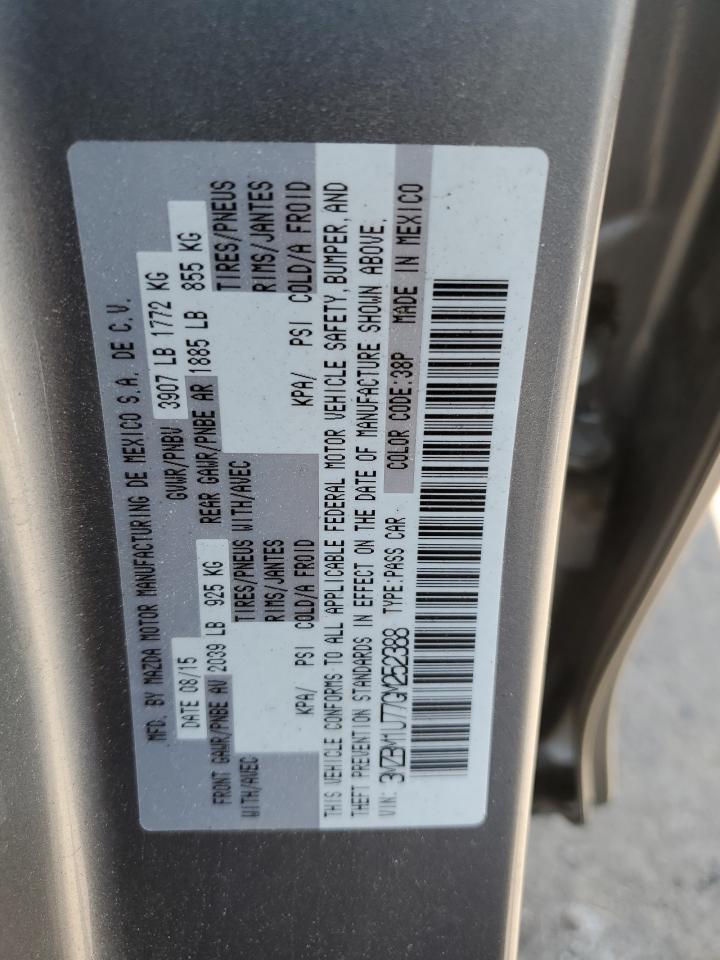 2016 Mazda 3 Sport VIN: 3MZBM1U77GM252388 Lot: 63071754