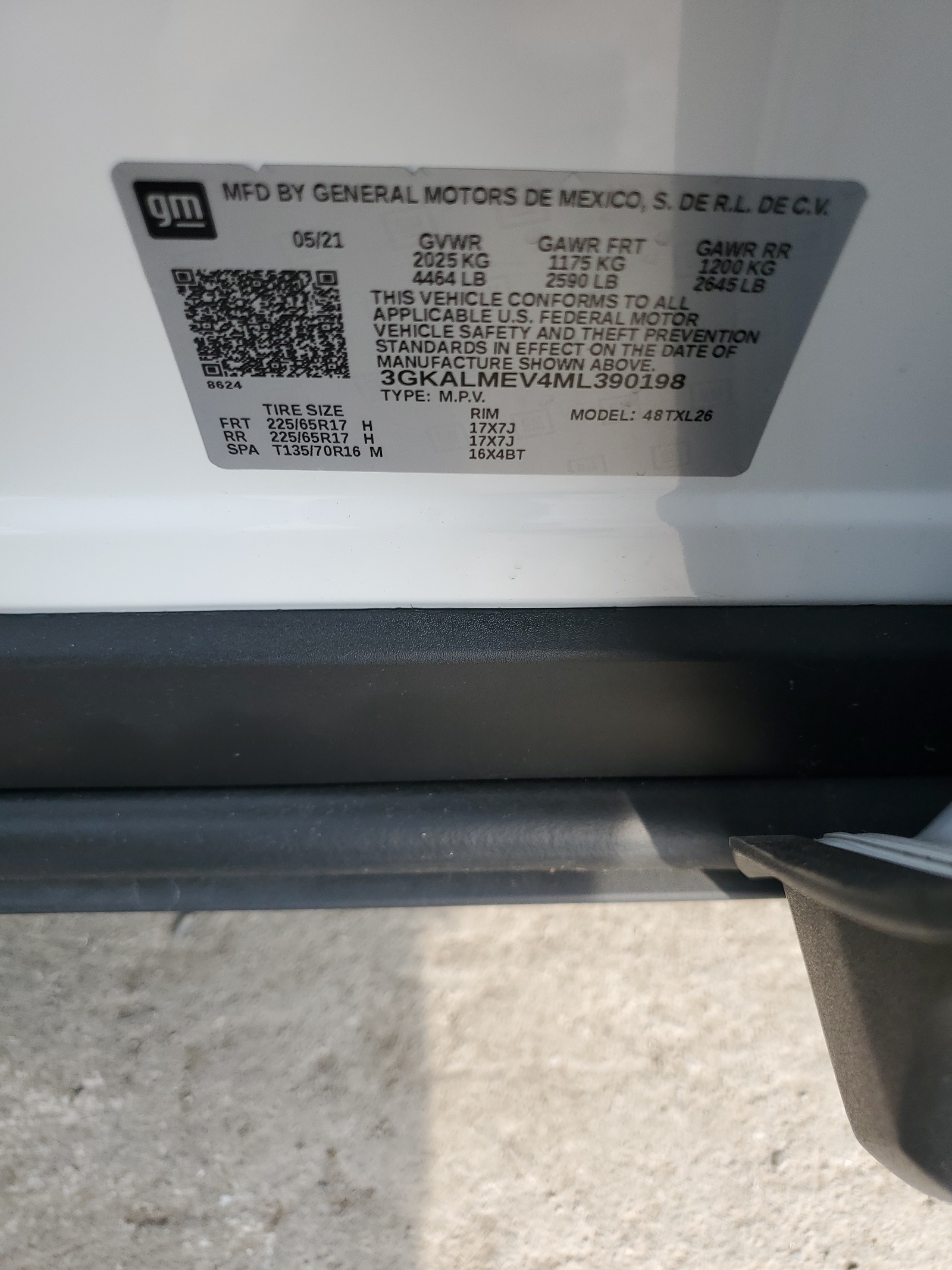 3GKALMEV4ML390198 2021 GMC Terrain Sle