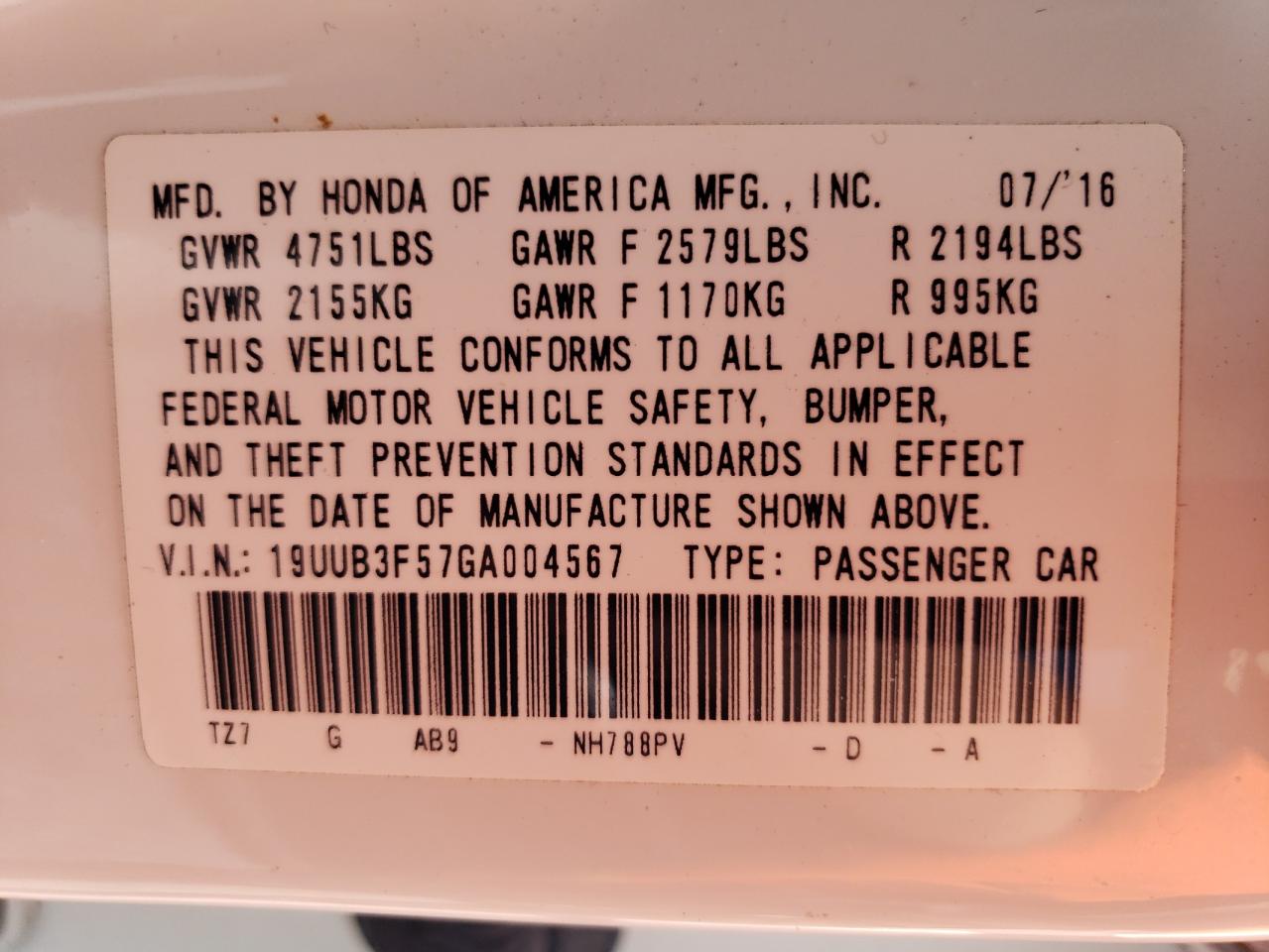2016 Acura Tlx Tech VIN: 19UUB3F57GA004567 Lot: 64886264