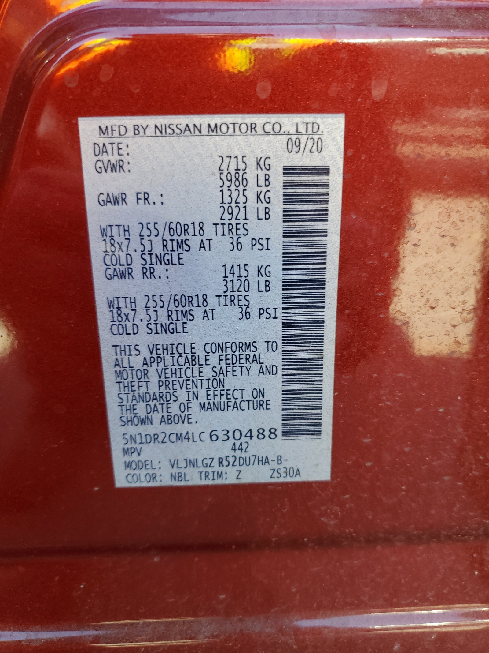 5N1DR2CM4LC630488 2020 Nissan Pathfinder Sl