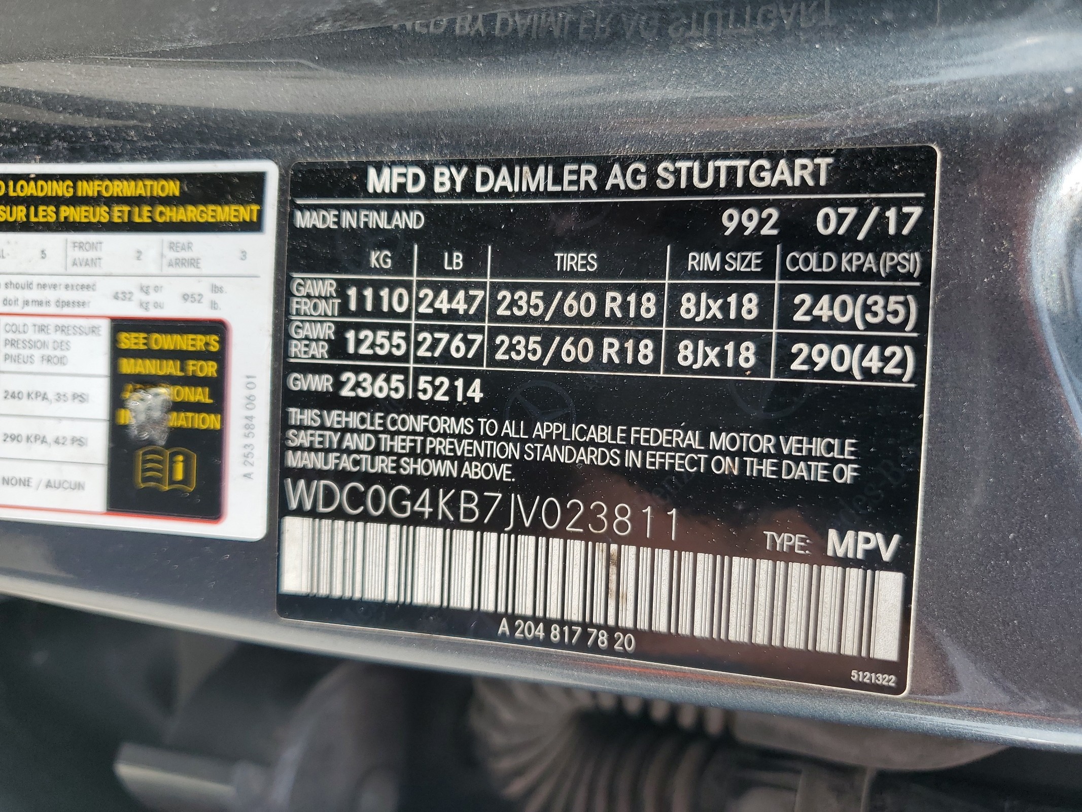 WDC0G4KB7JV023811 2018 Mercedes-Benz Glc 300 4Matic