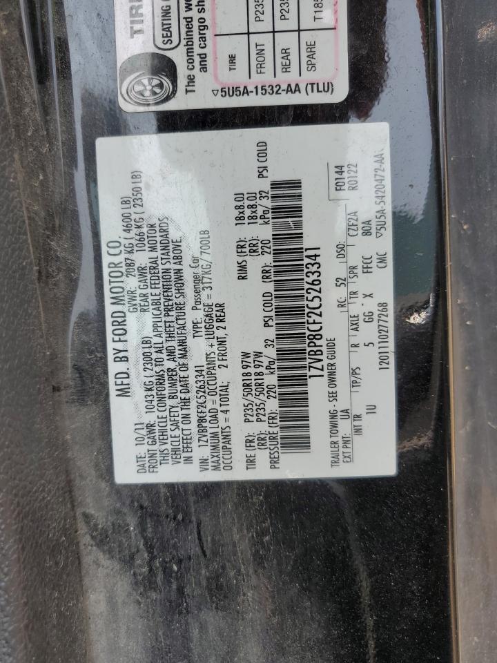 2012 Ford Mustang Gt VIN: 1ZVBP8CF2C5263341 Lot: 64764424