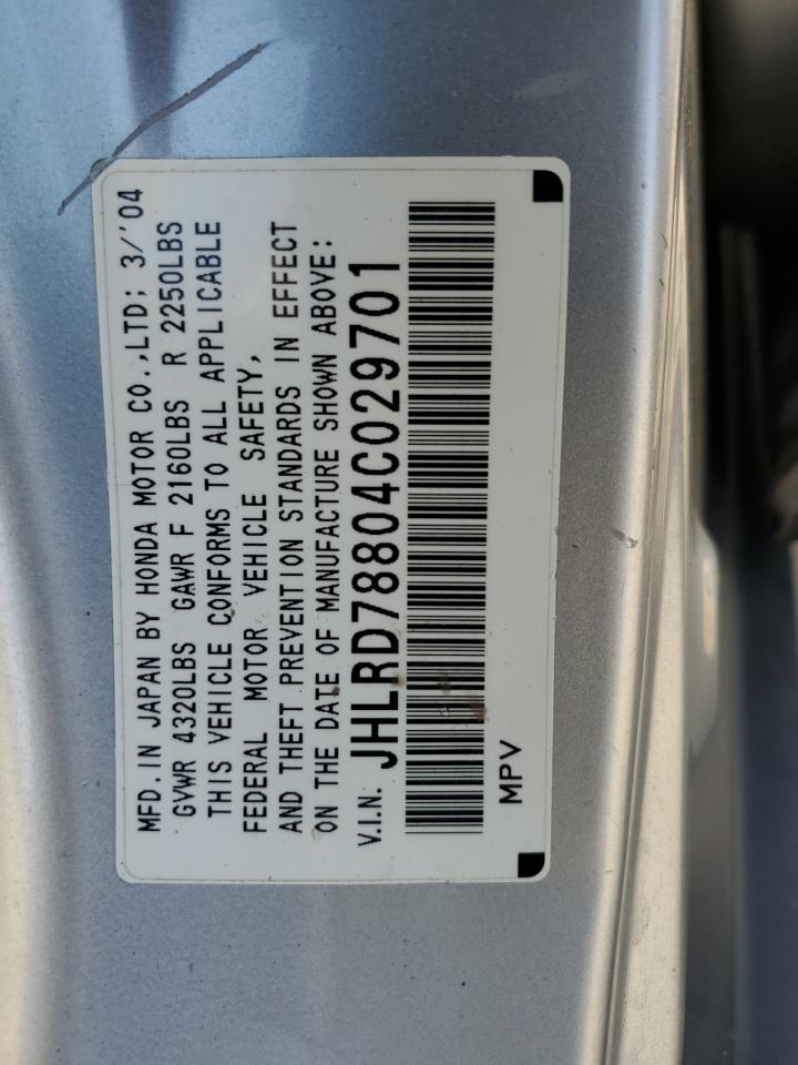 2004 Honda Cr-V Ex VIN: JHLRD78804C029701 Lot: 62762464