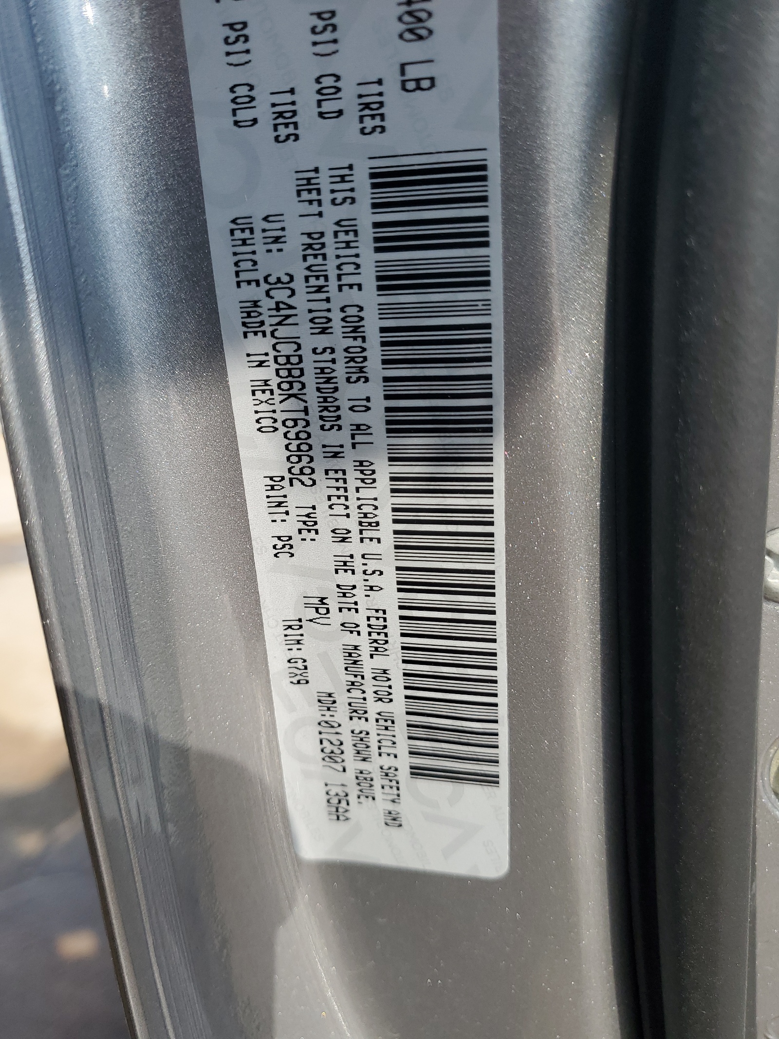 3C4NJCBB6KT699692 2019 Jeep Compass Latitude