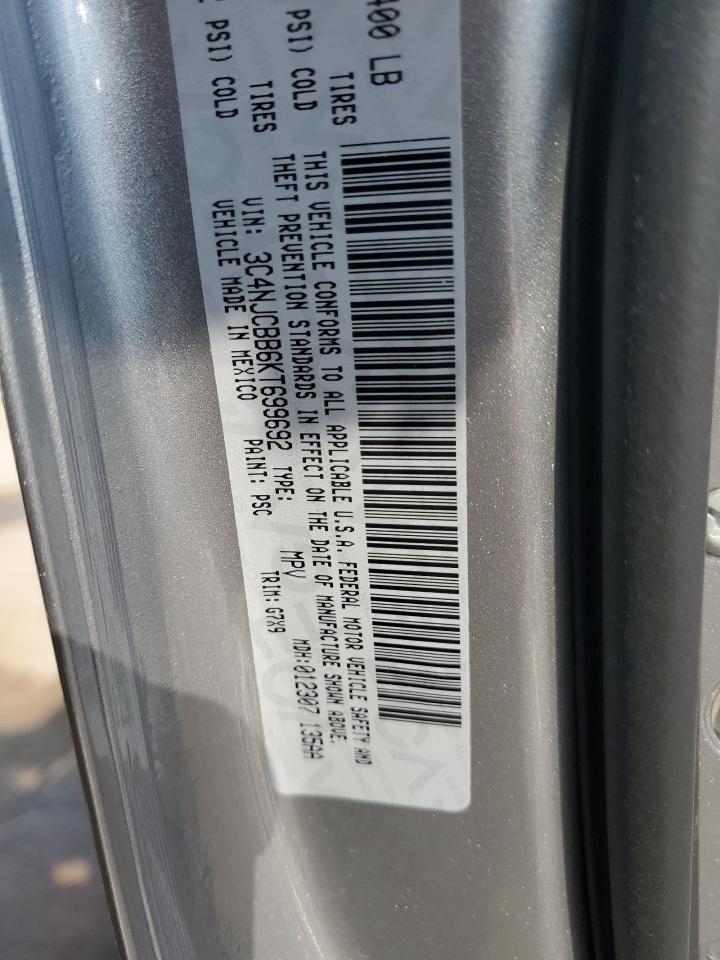 2019 Jeep Compass Latitude VIN: 3C4NJCBB6KT699692 Lot: 61856434