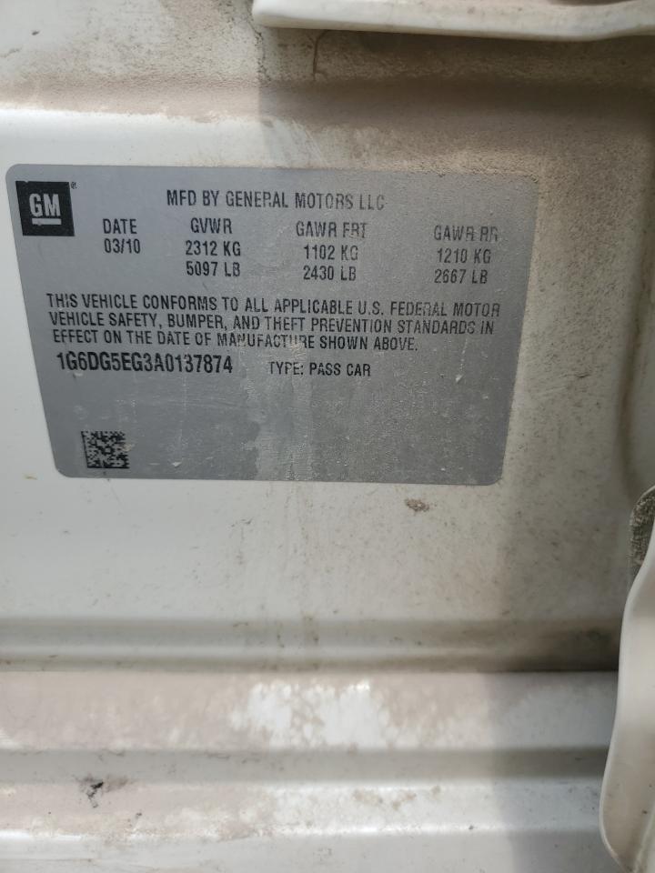 2010 Cadillac Cts Luxury Collection VIN: 1G6DG5EG3A0137874 Lot: 64830794