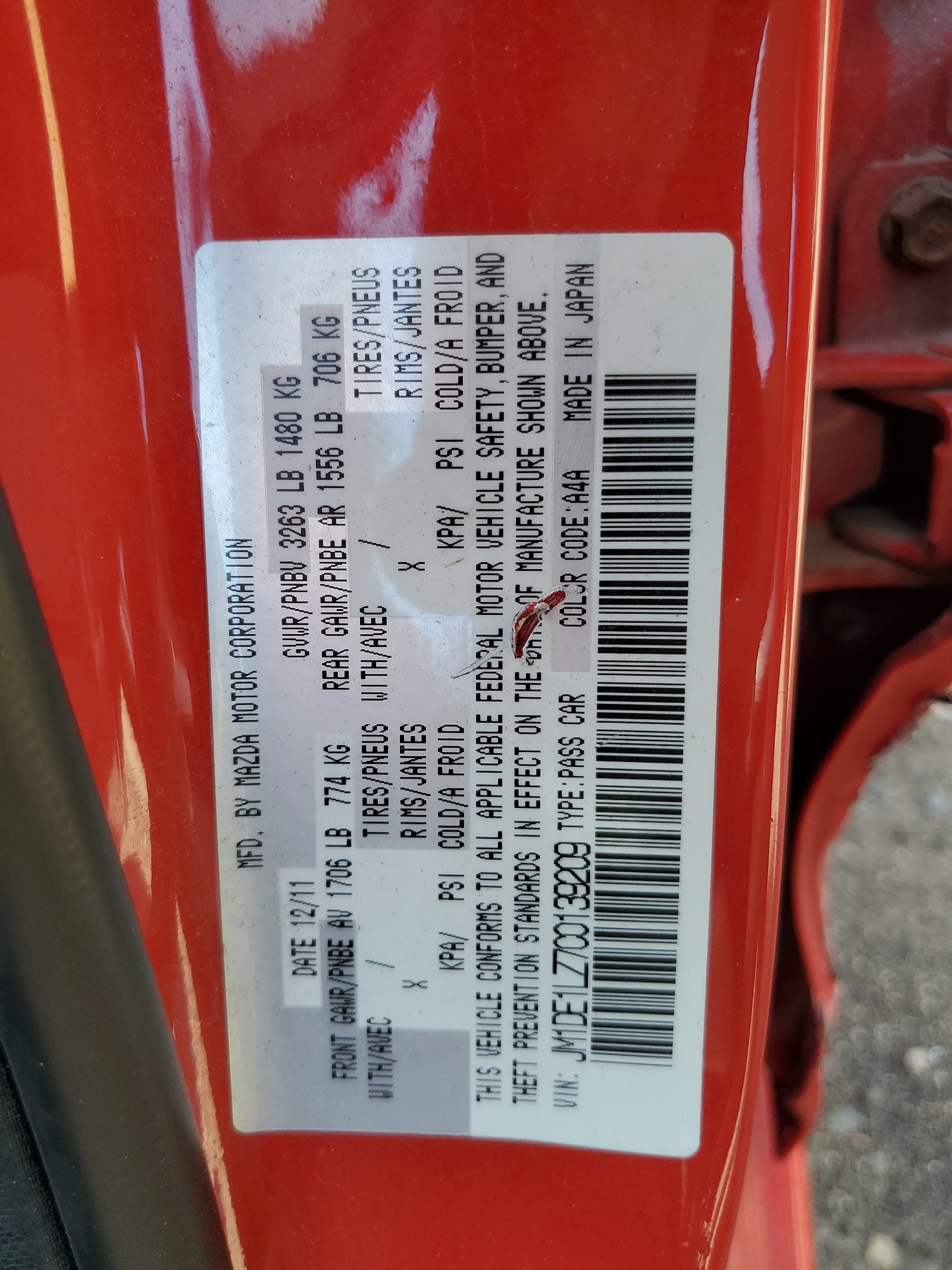 JM1DE1LZ7C0139209 2012 Mazda Mazda2