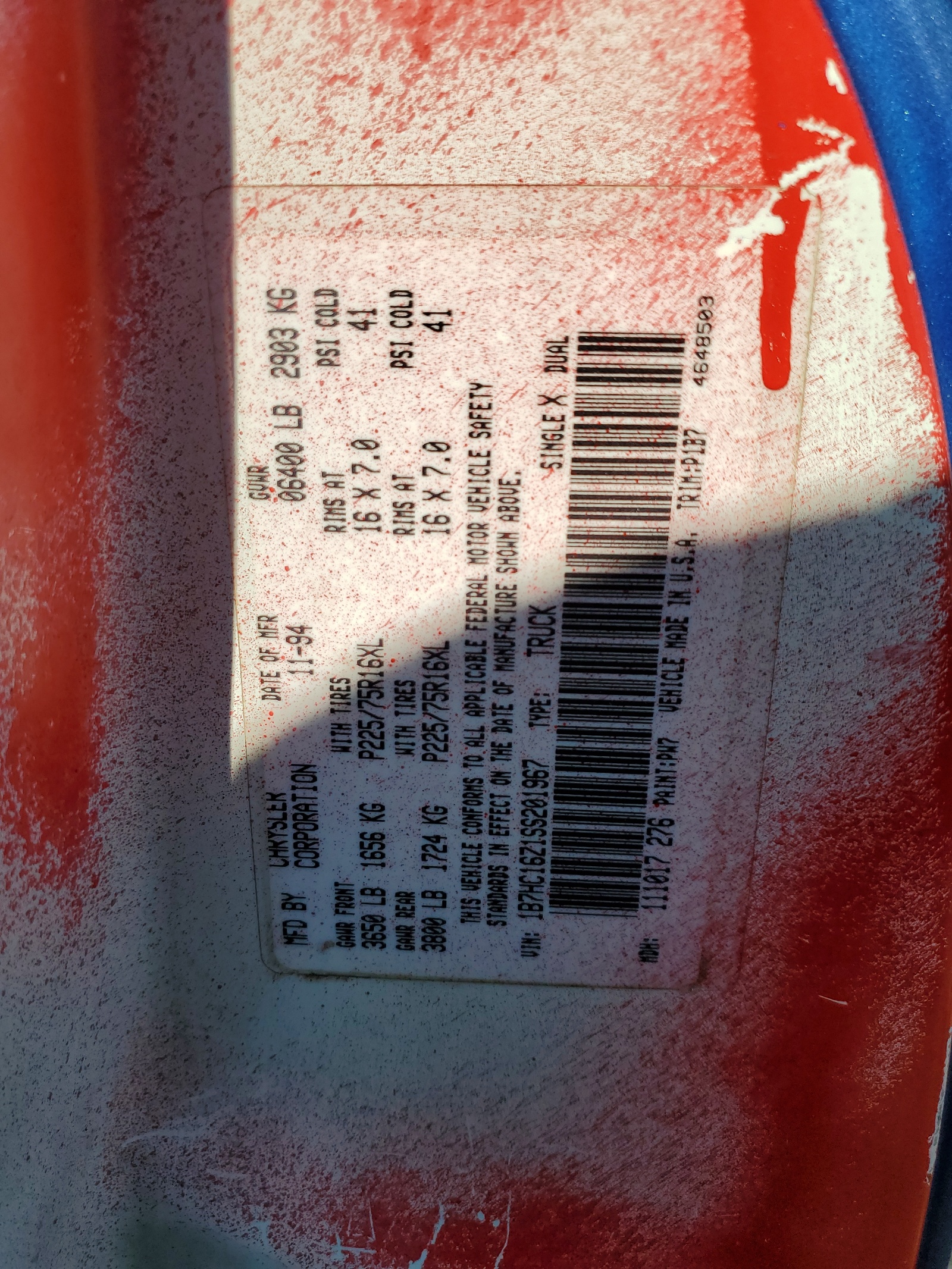 1B7HC16Z1SS201967 1995 Dodge Ram 1500