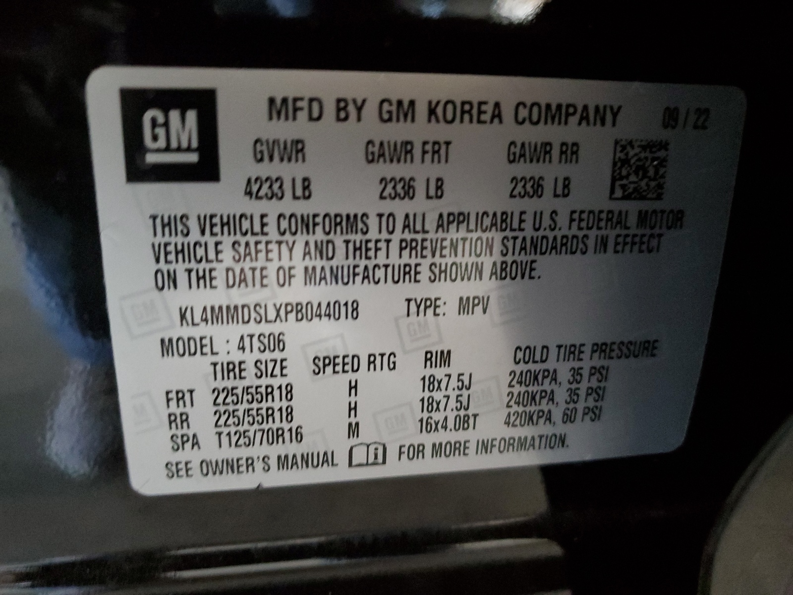 KL4MMDSLXPB044018 2023 Buick Encore Gx Select