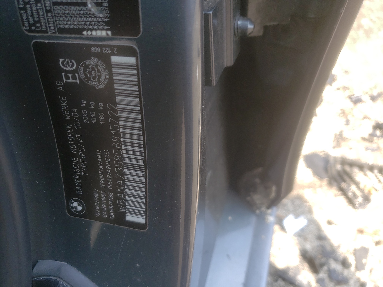 WBANA73585B815722 2005 BMW 530 I