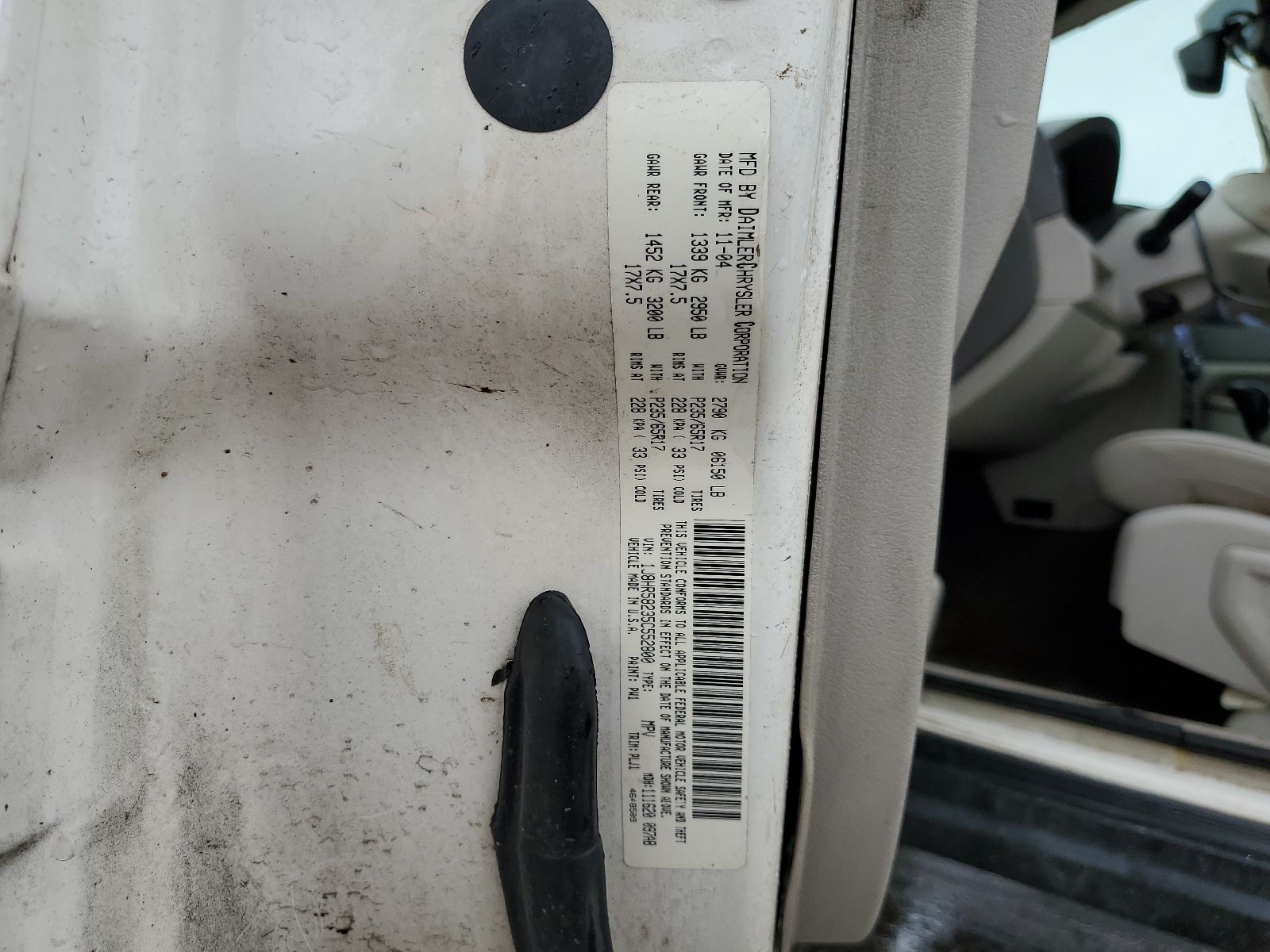 1J8HR58235C552800 2005 Jeep Grand Cherokee Limited