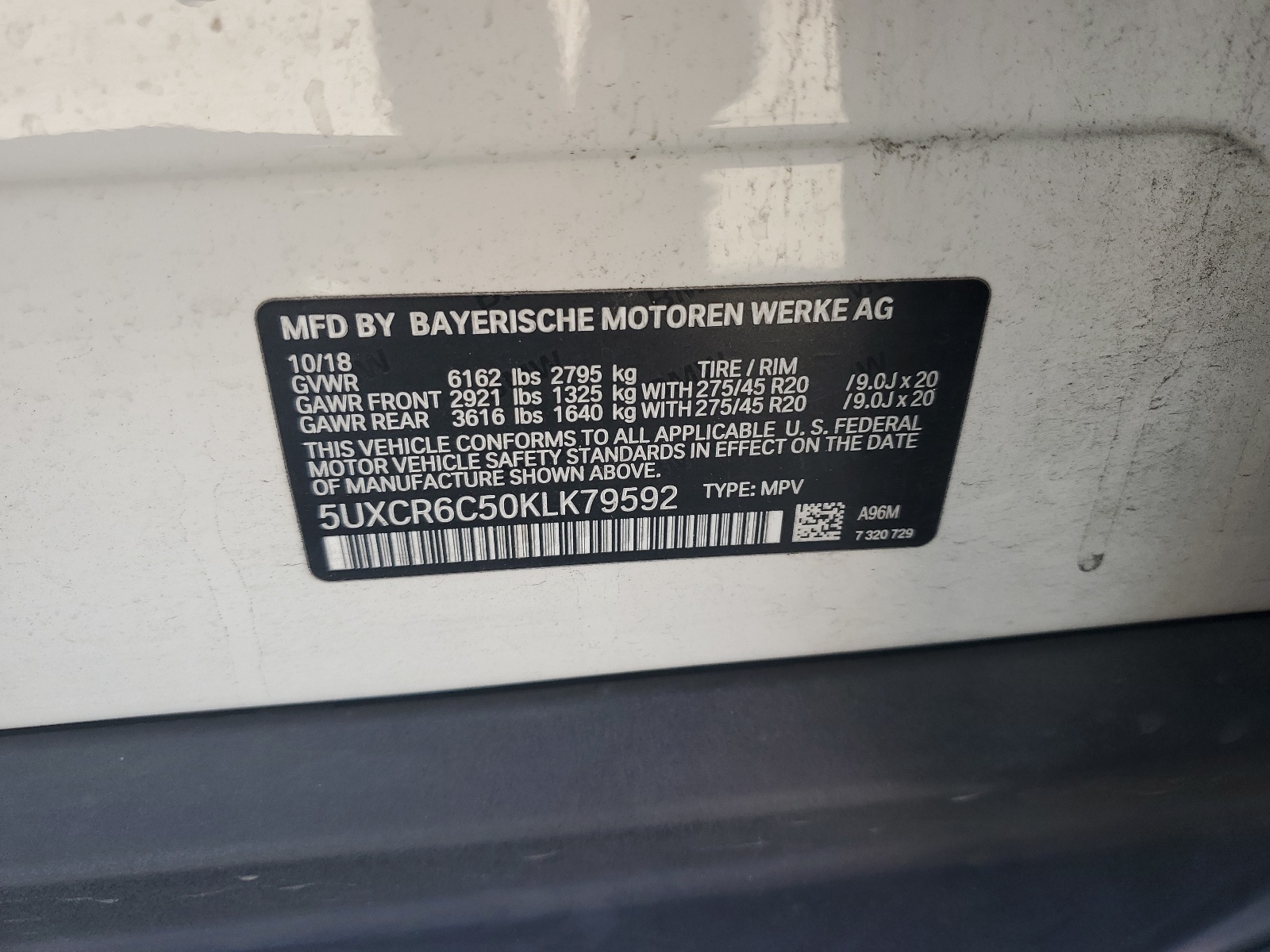 5UXCR6C50KLK79592 2019 BMW X5 xDrive40I